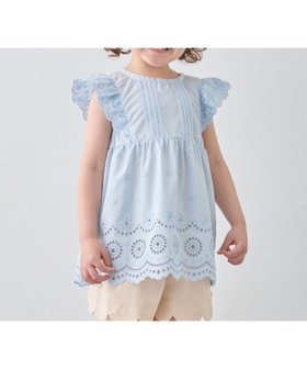 【エニー/ANY / KIDS】の【洗濯機可能/接触冷感】ひんやり レース刺繍ブラウス 大人の最旬トレンドファッション＆コーディネート founy(ファウニー) ファッション Fashion キッズファッション Fashion for Kids チュニック Tunic, Long Top ポケット Pocket, Pocket Detail レース Lace, Lace Fabric 夏 Summer |ID:prp329100004987627