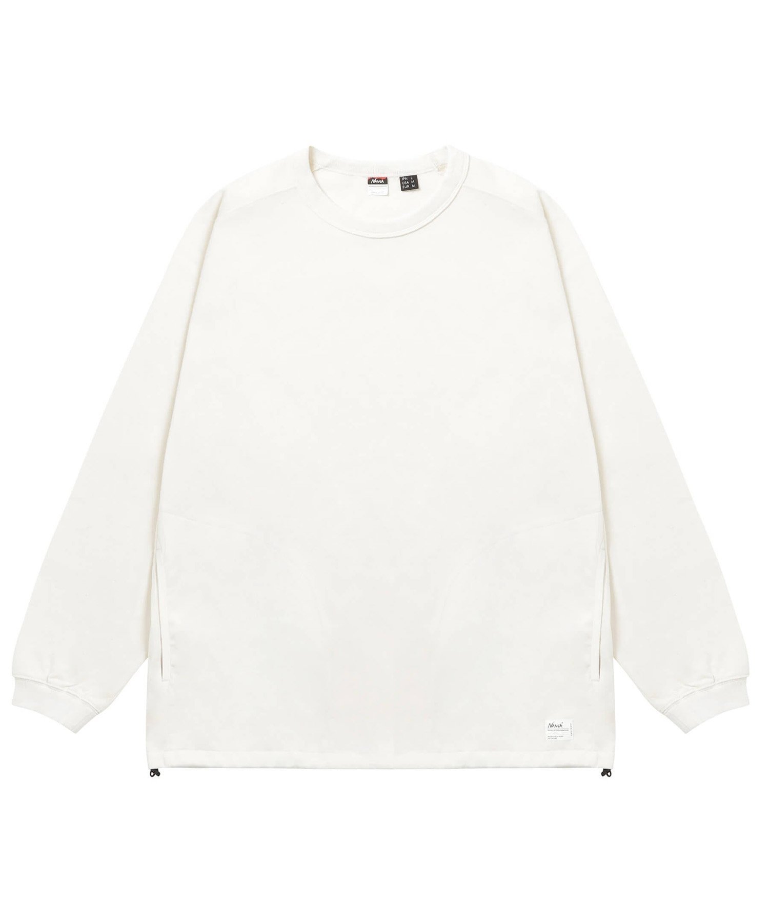 【ナンガ・オンラインショップ/NANGA ONLINE SHOP】のエコハイブリッド オーバーサイズ ロングスリーブTシャツ メンズ 26SS インテリア・キッズ・メンズ・レディースファッション・服の通販 founy(ファウニー) 　ファッション　Fashion　レディースファッション　Fashion for Women　トップス・カットソー　Cut & Sew Tops　シャツ・ブラウス・オフィスカジュアル　Elegant Blouses & Button-Ups　ロングTシャツ・Tシャツ　Longline T-Shirts & Tees　2026年　2026　2026春夏・S/S　Spring/Summer 2026 SS26　ショート　Short, Short Length　シンプル　Simple, Minimal　スリーブ　Sleeve, Long Sleeve / Short Sleeve　ドローコード　Drawcord, Drawstring Cord　ボックス　Boxy, Box Shape　ポケット　Pocket, Pocket Detail　メンズ　Men's, Menswear　ロング　Long, Long-Length　WHT|ID: prp329100004987703 ipo3291000000037364255