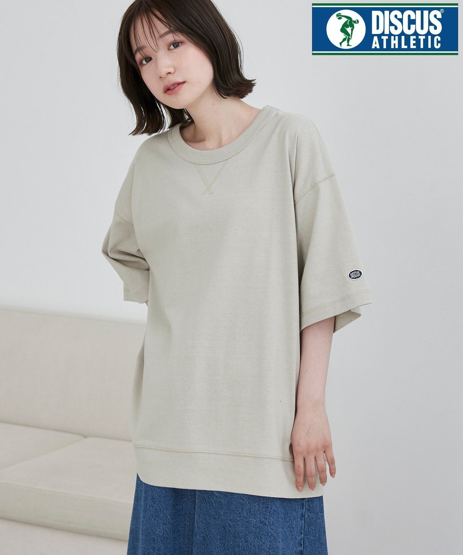 【コーエン/COEN】のDISCUS(ディスカス)別注 USAコットンスウェットTシャツ(WEB限定カラー) インテリア・キッズ・メンズ・レディースファッション・服の通販 founy(ファウニー) 　ファッション　Fashion　レディースファッション　Fashion for Women　トップス・カットソー　Cut & Sew Tops　シャツ・ブラウス・オフィスカジュアル　Elegant Blouses & Button-Ups　レディースパーカー・カジュアルフーディー　Casual Hoodies & Sweatshirts　ロングTシャツ・Tシャツ　Longline T-Shirts & Tees　スウェット・クルーネックトップス　Sweatshirts & Crewnecks / Relaxed Fit Sweat Tops　シンプル　Simple, Minimal　スウェット / スエット　Sweatshirt, Sweatwear　スポーツ　Sports, Activewear　バランス　Balance, Style Balance　ベーシック　Basic, Essential　別注　Limited Edition, Custom Order　メンズ　Men's, Menswear　モチーフ　Motif, Design Theme　リゾート　Resort, Vacation Style　リラックス　Relax, Relaxed Fit　おすすめ　Recommended / Our Picks　BEIGE|ID: prp329100004987754 ipo3291000000037364669