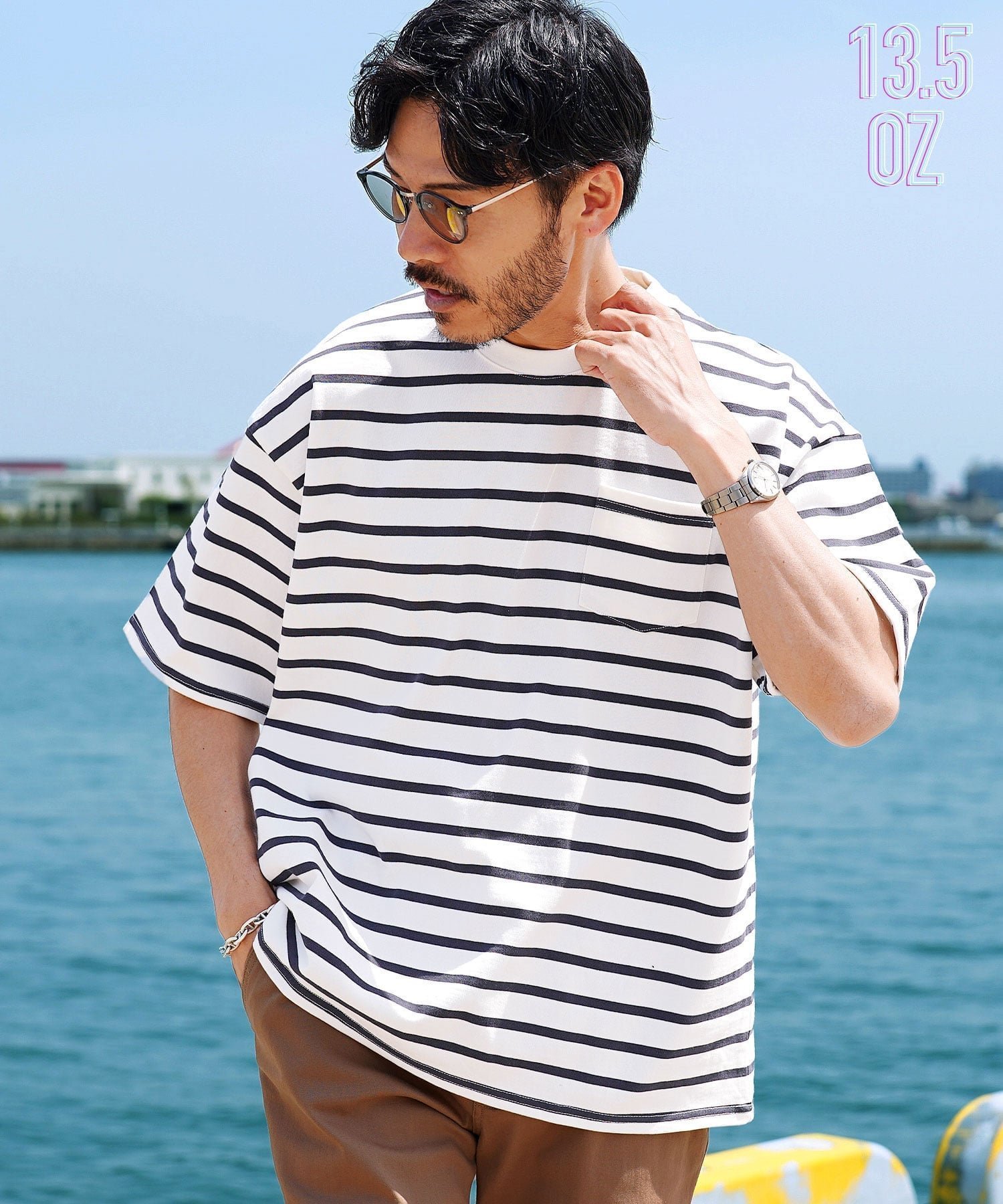 【その他のブランド/Other】のヘビーオンス ビッグシルエット 半袖 Tシャツ 26SS インテリア・キッズ・メンズ・レディースファッション・服の通販 founy(ファウニー) 　ファッション　Fashion　レディースファッション　Fashion for Women　トップス・カットソー　Cut & Sew Tops　シャツ・ブラウス・オフィスカジュアル　Elegant Blouses & Button-Ups　ロングTシャツ・Tシャツ　Longline T-Shirts & Tees　春　Spring　シンプル　Simple, Minimal　ビッグ　Big, Oversized　ボーダー　Border, Stripe　半袖　Short Sleeve, Half Sleeve　S/S・春夏　SS, Spring/Summer, Warm Season　再入荷　Restock / Back in Stock　プチプライス・低価格　Affordable / Budget Price　夏　Summer　2026年　2026　2026春夏・S/S　Spring/Summer 2026 SS26　Bホワイトボーダー|ID: prp329100004987775 ipo3291000000037364848