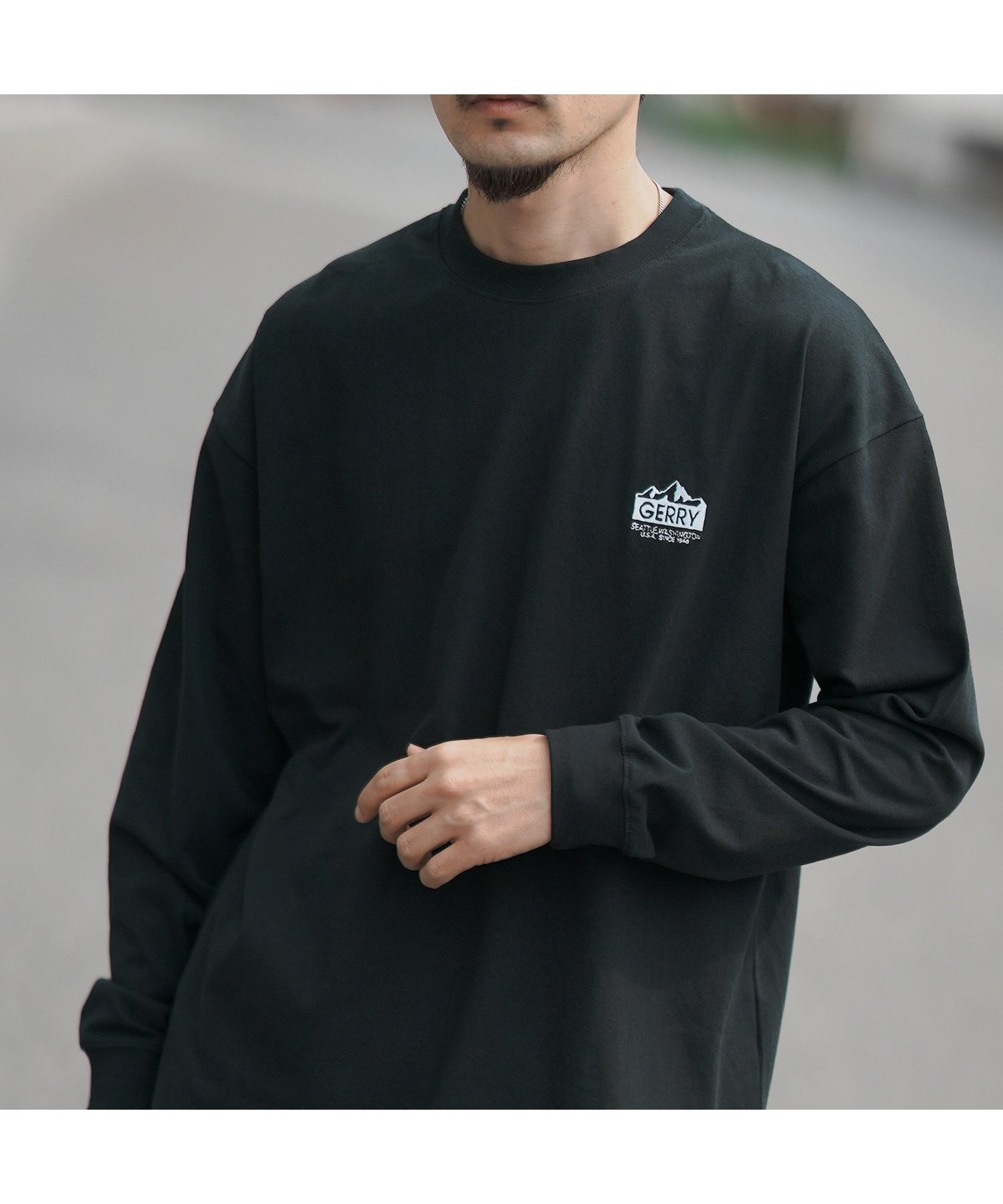 【インプローブス/improves】のGERRY ジェリー 別注 マウンテン 刺しゅう 長袖Tシャツ インテリア・キッズ・メンズ・レディースファッション・服の通販 founy(ファウニー) 　ファッション　Fashion　レディースファッション　Fashion for Women　トップス・カットソー　Cut & Sew Tops　シャツ・ブラウス・オフィスカジュアル　Elegant Blouses & Button-Ups　ロングTシャツ・Tシャツ　Longline T-Shirts & Tees　アウトドア　Outdoor Clothing　アメリカン　American Style　カーゴパンツ　Cargo Pants, Utility Pants　ショーツ　Shorts, Short Pants　シンプル　Simple, Minimal　デニム　Denim, Jeans Material　トレンド　Trend, Trending Now　定番　Standard, Basic Item　長袖　Long Sleeve, Full Sleeve　パープル　Purple, Violet　別注　Limited Edition, Custom Order　ワイド　Wide, Wide Fit　ワンポイント　One Point, Statement Accent　おすすめ　Recommended / Our Picks　ブラック|ID: prp329100004987789 ipo3291000000037364937