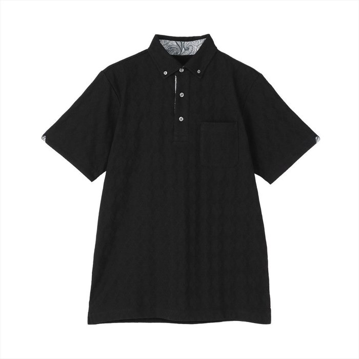 【トーキョーシャツ/TOKYO SHIRTS / MEN】のデザインポロシャツ ボタンダウン 半袖 メンズ BM02J102DB40B3B-49 インテリア・キッズ・メンズ・レディースファッション・服の通販 founy(ファウニー) https://founy.com/ ファッション Fashion メンズファッション Fashion for Men 洗える Machine Washable シンプル Simple, Minimal ジャカード／ジャガード Jacquard, Woven Pattern スタイリッシュ Stylish, Fashionable スリット Slit, Slit Detail ダウン Down, Puffer プリント Print, Printed Pattern ベーシック Basic, Essential ポケット Pocket, Pocket Detail ポロシャツ Polo Shirt, Collared Tee 半袖 Short Sleeve, Half Sleeve メンズ Men's, Menswear モノトーン Monotone, Black and White |ID: prp329100004987806 ipo3291000000037365043