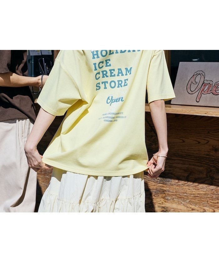 【フリークスストア/FREAK'S STORE】のHOLIDAY ICECREAM×FREAK S STORE 別注 ビッグシルエット バックプリント クルーネック Tシャツ 【限定展開】 インテリア・キッズ・メンズ・レディースファッション・服の通販 founy(ファウニー) ファッション Fashion レディースファッション Fashion for Women トップス・カットソー Cut & Sew Tops シャツ・ブラウス・オフィスカジュアル Elegant Blouses & Button-Ups ロングTシャツ・Tシャツ Longline T-Shirts & Tees バッグ Bags カーゴパンツ Cargo Pants, Utility Pants グラフィック Graphic, Graphic Design コラボ Collaboration, Collab ショーツ Shorts, Short Pants シンプル Simple, Minimal デニム Denim, Jeans Material トレンド Trend, Trending Now 定番 Standard, Basic Item 人気 Popular, Best Seller ビッグ Big, Oversized フロント Front, Front Design プリント Print, Printed Pattern 別注 Limited Edition, Custom Order ワイド Wide, Wide Fit ワンポイント One Point, Statement Accent S/S・春夏 SS, Spring/Summer, Warm Season おすすめ Recommended / Our Picks 夏 Summer 2026年 2026 2026春夏・S/S Spring/Summer 2026 SS26 イエロー|ID: prp329100004987810 ipo3291000000037365111
