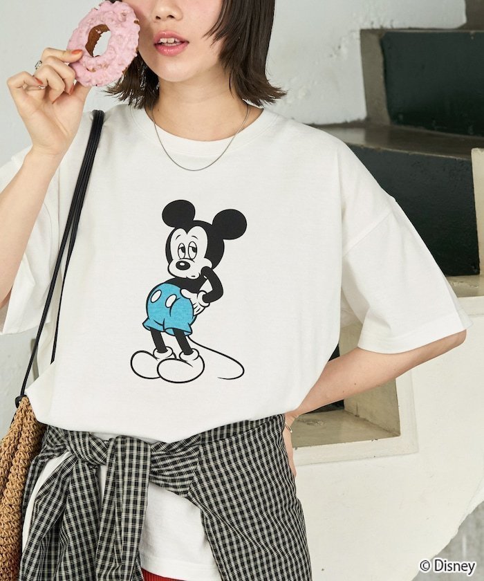 【フリークスストア/FREAK'S STORE】の限定展開 別注/前後/Mickey Mouse/ミッキーマウス 半袖Tシャツ インテリア・キッズ・メンズ・レディースファッション・服の通販 founy(ファウニー) 　ファッション　Fashion　レディースファッション　Fashion for Women　トップス・カットソー　Cut & Sew Tops　シャツ・ブラウス・オフィスカジュアル　Elegant Blouses & Button-Ups　ロングTシャツ・Tシャツ　Longline T-Shirts & Tees　2026年　2026　2026春夏・S/S　Spring/Summer 2026 SS26　おすすめ　Recommended / Our Picks　スペシャル　Special, Limited Edition　ビッグ　Big, Oversized　フロント　Front, Front Design　プリント　Print, Printed Pattern　別注　Limited Edition, Custom Order　半袖　Short Sleeve, Half Sleeve　夏　Summer　S/S・春夏　SS, Spring/Summer, Warm Season　オフホワイト|ID: prp329100004987844 ipo3291000000037365698