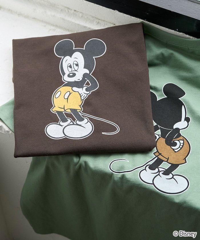 【フリークスストア/FREAK'S STORE】の限定展開 別注/前後/Mickey Mouse/ミッキーマウス 半袖Tシャツ インテリア・キッズ・メンズ・レディースファッション・服の通販 founy(ファウニー) 　ファッション　Fashion　レディースファッション　Fashion for Women　トップス・カットソー　Cut & Sew Tops　シャツ・ブラウス・オフィスカジュアル　Elegant Blouses & Button-Ups　ロングTシャツ・Tシャツ　Longline T-Shirts & Tees　2026年　2026　2026春夏・S/S　Spring/Summer 2026 SS26　おすすめ　Recommended / Our Picks　スペシャル　Special, Limited Edition　ビッグ　Big, Oversized　フロント　Front, Front Design　プリント　Print, Printed Pattern　別注　Limited Edition, Custom Order　半袖　Short Sleeve, Half Sleeve　夏　Summer　S/S・春夏　SS, Spring/Summer, Warm Season　ブラウン|ID: prp329100004987844 ipo3291000000037365701