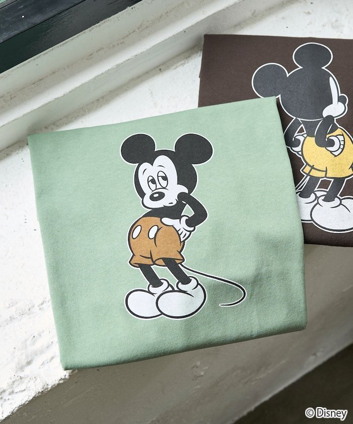 【フリークスストア/FREAK'S STORE】の限定展開 別注/前後/Mickey Mouse/ミッキーマウス 半袖Tシャツ インテリア・キッズ・メンズ・レディースファッション・服の通販 founy(ファウニー) 　ファッション　Fashion　レディースファッション　Fashion for Women　トップス・カットソー　Cut & Sew Tops　シャツ・ブラウス・オフィスカジュアル　Elegant Blouses & Button-Ups　ロングTシャツ・Tシャツ　Longline T-Shirts & Tees　2026年　2026　2026春夏・S/S　Spring/Summer 2026 SS26　おすすめ　Recommended / Our Picks　スペシャル　Special, Limited Edition　ビッグ　Big, Oversized　フロント　Front, Front Design　プリント　Print, Printed Pattern　別注　Limited Edition, Custom Order　半袖　Short Sleeve, Half Sleeve　夏　Summer　S/S・春夏　SS, Spring/Summer, Warm Season　グリーン|ID: prp329100004987844 ipo3291000000037365702