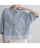 【ローリーズファーム/LOWRYS FARM】のレースデニムシャツ 大人の最旬トレンドファッション＆コーディネート founy(ファウニー) ファッション Fashion レディースファッション Fashion for Women トップス・カットソー Cut & Sew Tops シャツ・ブラウス・オフィスカジュアル Elegant Blouses & Button-Ups おすすめ Recommended / Our Picks なめらか Smooth, Silky Texture ショート Short, Short Length センター Center, Center Line デニム Denim, Jeans Material トレンド Trend, Trending Now ドレープ Drape, Draping Fabric ボトム Bottoms, Lower Wear リラックス Relax, Relaxed Fit レース Lace, Lace Fabric ワイド Wide, Wide Fit |ID:prp329100004987854