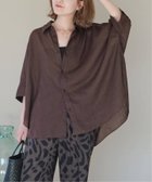 【スピック&スパン/Spick & Span】のラミーブレンドドルマンスリーブシャツ 大人の最旬トレンドファッション＆コーディネート founy(ファウニー) ファッション Fashion レディースファッション Fashion for Women トップス・カットソー Cut & Sew Tops シャツ・ブラウス・オフィスカジュアル Elegant Blouses & Button-Ups シアー Sheer, See-Through リラックス Relax, Relaxed Fit thumbnail ブラウン|ID: prp329100004987865 ipo3291000000037365978