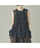 【カレンソロジー/Curensology】のケミカルレースブラウス 大人の最旬トレンドファッション＆コーディネート founy(ファウニー) ファッション Fashion レディースファッション Fashion for Women トップス・カットソー Cut & Sew Tops シャツ・ブラウス・オフィスカジュアル Elegant Blouses & Button-Ups インド Indian Textile エレガント 上品 Elegant ケミカル Chemical, Chemical Wash コンビ Combo, Combination Style ノースリーブ Sleeveless, No-Sleeve バランス Balance, Style Balance レース Lace, Lace Fabric 夏 Summer thumbnail ブラック|ID: prp329100004987871 ipo3291000000037366041