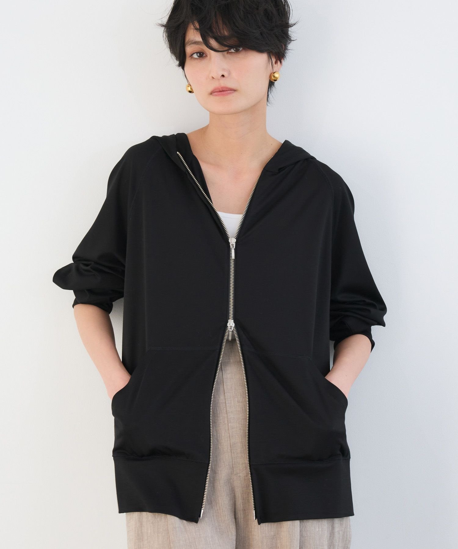 【バンヤードストーム/BARNYARDSTORM】の【UVカット / 接触冷感】UVカットCOOLタッチパーカー【WEB限定カラー】 インテリア・キッズ・メンズ・レディースファッション・服の通販 founy(ファウニー) 　ファッション　Fashion　レディースファッション　Fashion for Women　トップス・カットソー　Cut & Sew Tops　レディースパーカー・カジュアルフーディー　Casual Hoodies & Sweatshirts　クール　Cool, Chic　デニム　Denim, Jeans Material　人気　Popular, Best Seller　パーカー　Hoodie, Parka　おすすめ　Recommended / Our Picks　夏　Summer　ブラック|ID: prp329100004987872 ipo3291000000037366048