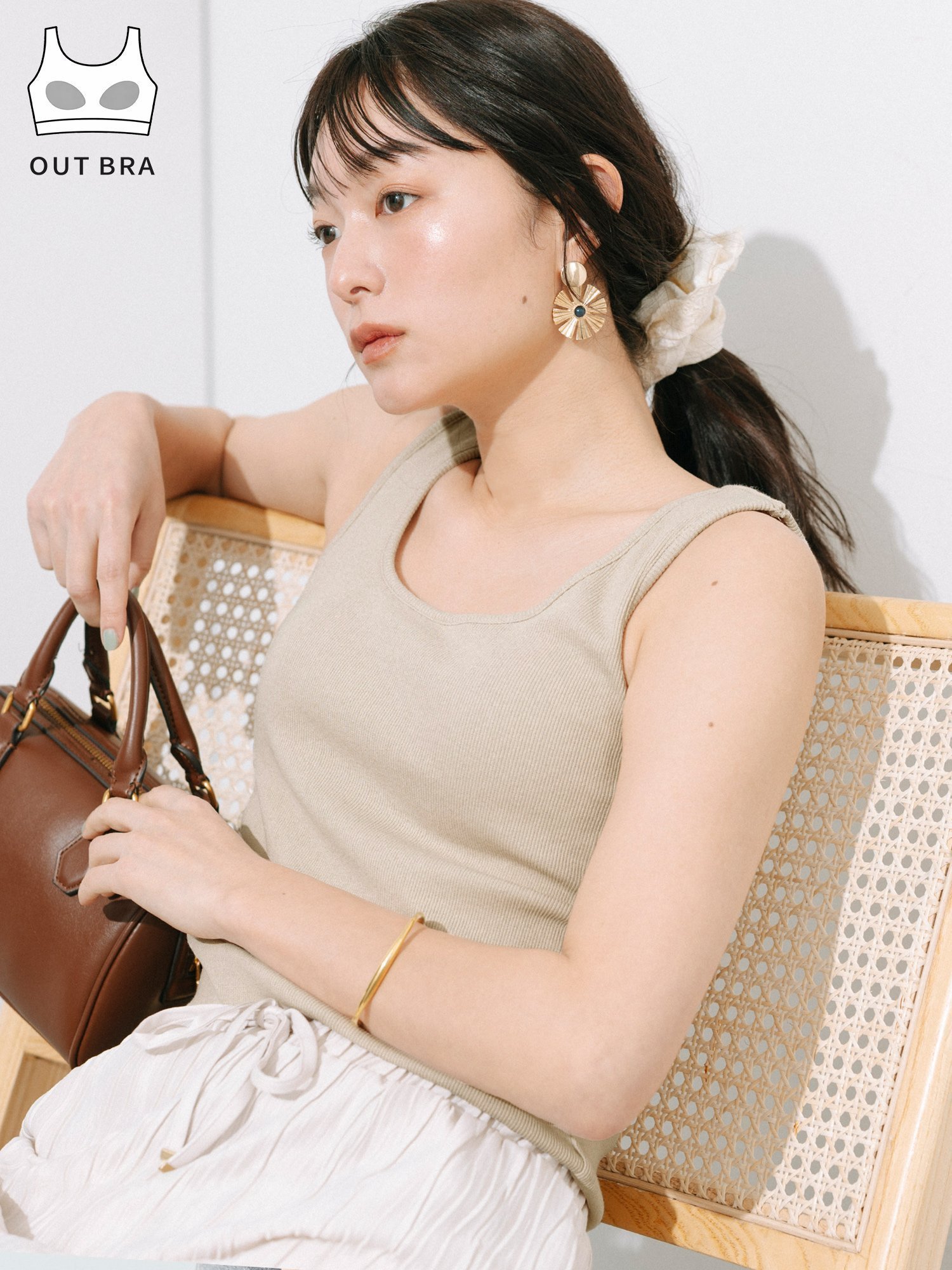 【コカ/COCA】のOUT BRA ベーシックタンクトップ インテリア・キッズ・メンズ・レディースファッション・服の通販 founy(ファウニー) 　ファッション　Fashion　レディースファッション　Fashion for Women　インナー　Innerwear　春　Spring　カーディガン　Cardigan, Knitwear　シンプル　Simple, Minimal　タンク　Tank Top, Sleeveless Top　デニム　Denim, Jeans Material　ノースリーブ　Sleeveless, No-Sleeve　フィット　Fit, Slim Fit　ベーシック　Basic, Essential　ポケット　Pocket, Pocket Detail　無地　Plain, Solid Color　ワイド　Wide, Wide Fit　夏　Summer　2026年　2026　2026春夏・S/S　Spring/Summer 2026 SS26　Lt.beige|ID: prp329100004987879 ipo3291000000037366102
