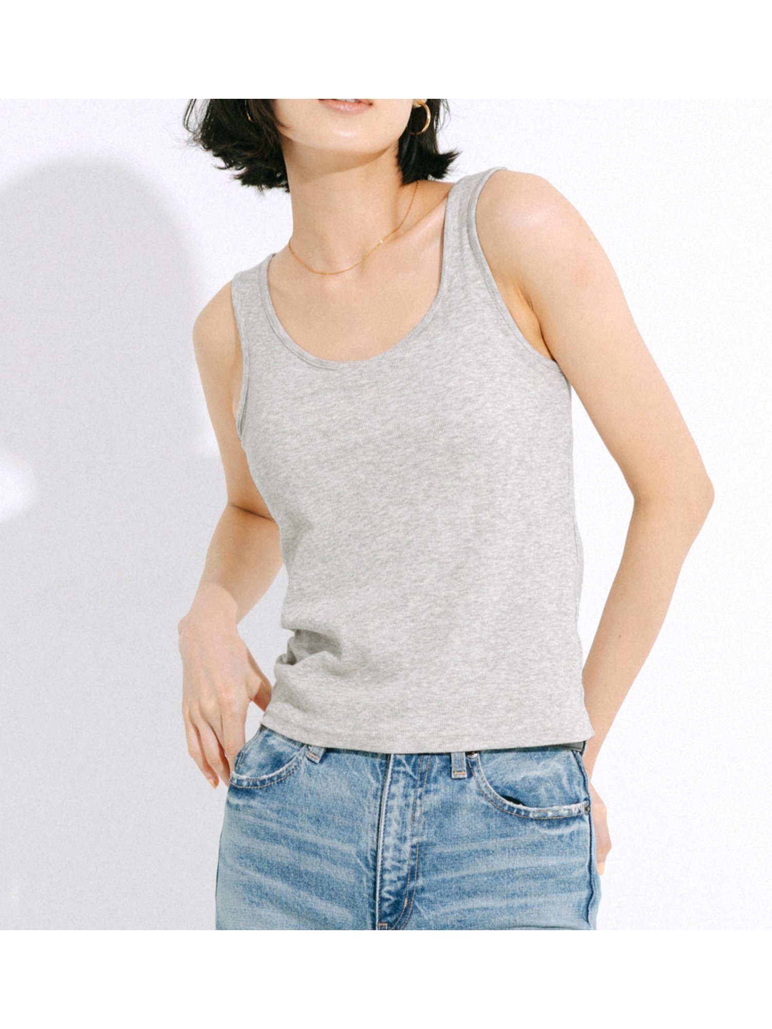 【コカ/COCA】のOUT BRA ベーシックタンクトップ インテリア・キッズ・メンズ・レディースファッション・服の通販 founy(ファウニー) 　ファッション　Fashion　レディースファッション　Fashion for Women　インナー　Innerwear　春　Spring　カーディガン　Cardigan, Knitwear　シンプル　Simple, Minimal　タンク　Tank Top, Sleeveless Top　デニム　Denim, Jeans Material　ノースリーブ　Sleeveless, No-Sleeve　フィット　Fit, Slim Fit　ベーシック　Basic, Essential　ポケット　Pocket, Pocket Detail　無地　Plain, Solid Color　ワイド　Wide, Wide Fit　夏　Summer　2026年　2026　2026春夏・S/S　Spring/Summer 2026 SS26　Gray|ID: prp329100004987879 ipo3291000000037366103