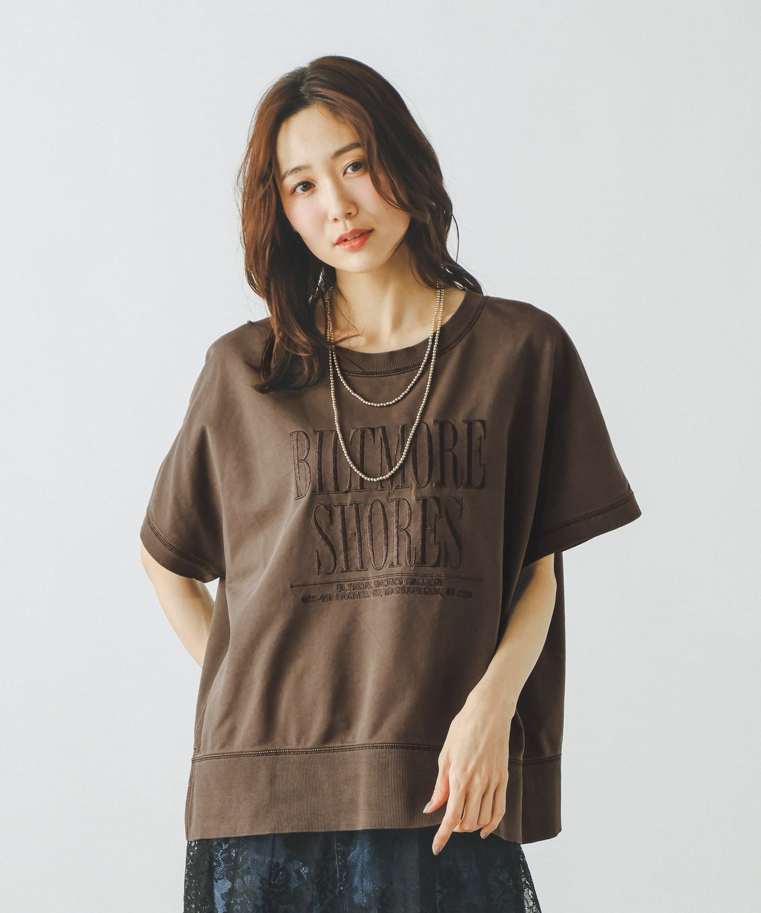 【グローバルワーク/GLOBAL WORK】のピグメントカレッジプルオーバー6分袖/660939 インテリア・キッズ・メンズ・レディースファッション・服の通販 founy(ファウニー) 　ファッション　Fashion　レディースファッション　Fashion for Women　トップス・カットソー　Cut & Sew Tops　カジュアルプルオーバー・ニットトップス　Pullovers & Knit Tops / Casual Pullovers　おすすめ　Recommended / Our Picks　タイトスカート　Pencil Skirt, Tight Skirt　デニム　Denim, Jeans Material　ビンテージ　Vintage, Retro Style　ボトム　Bottoms, Lower Wear　ワイド　Wide, Wide Fit　ヴィンテージ　Vintage Style　ブラウン58|ID: prp329100004987883 ipo3291000000037366143