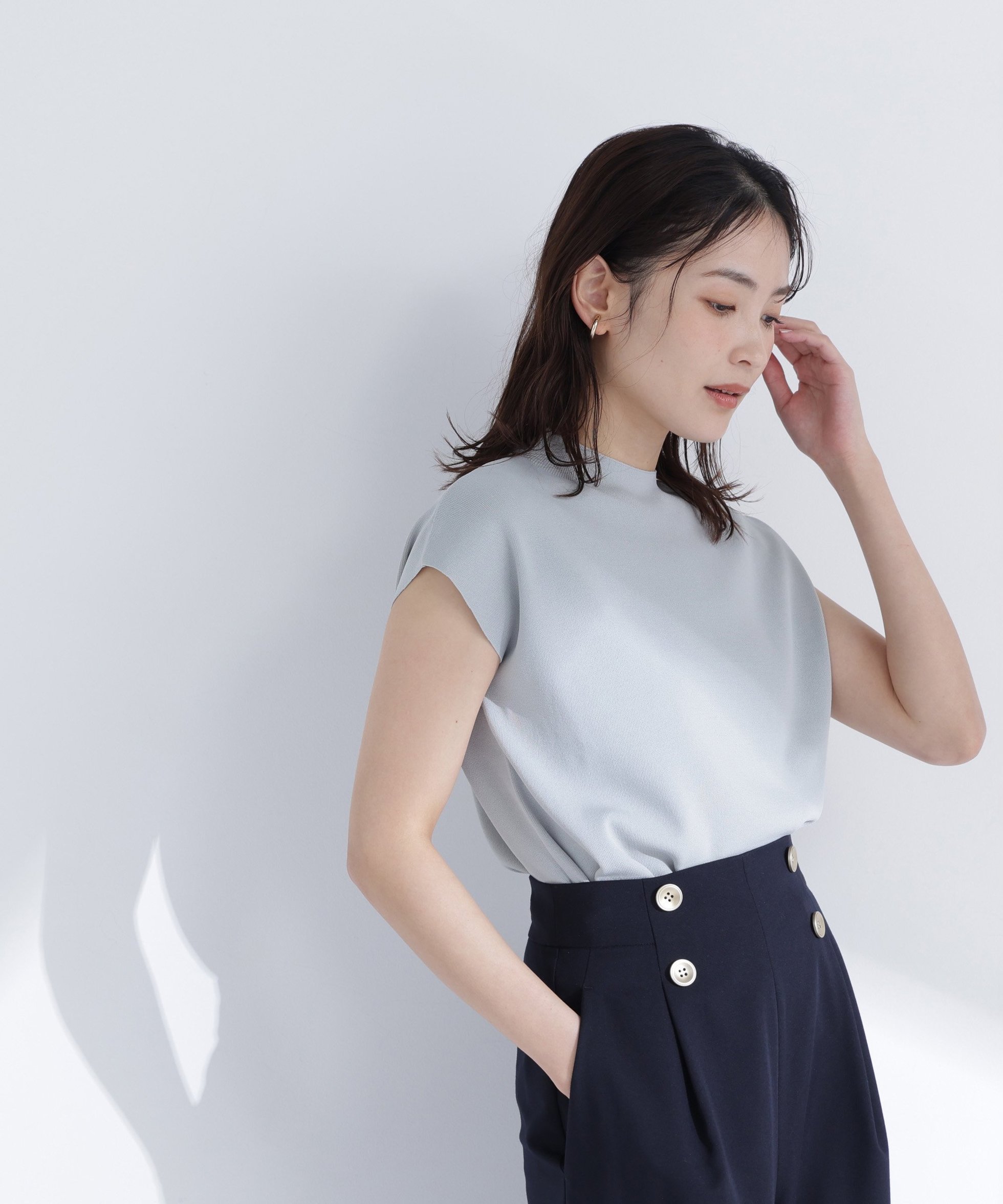 【ナチュラル ビューティー ベーシック/NATURAL BEAUTY BASIC】の総針ベーシックニット モックネック 大人の最旬トレンドファッション＆コーディネート founy(ファウニー) 　ファッション　Fashion　レディースファッション　Fashion for Women　トップス・カットソー　Cut & Sew Tops　ニット　Knit Tops & Sweaters　ストレート　Straight, Straight Cut　スリーブ　Sleeve, Long Sleeve / Short Sleeve　フレンチ　French, French Style　ベーシック　Basic, Essential　モックネック　Mock Neck, Short Turtleneck　定番　Standard, Basic Item　 other-1|ID: prp329100004987895 ipo3291000000037366258