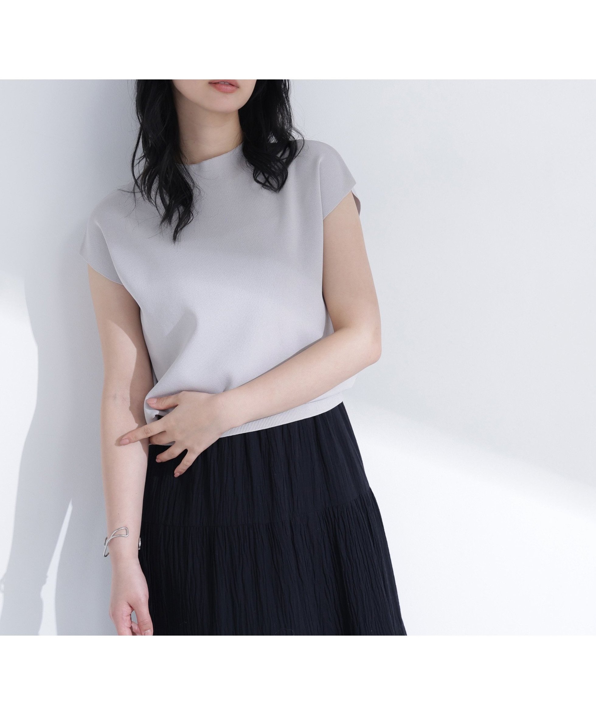 【ナチュラル ビューティー ベーシック/NATURAL BEAUTY BASIC】の総針ベーシックニット モックネック インテリア・キッズ・メンズ・レディースファッション・服の通販 founy(ファウニー) 　ファッション　Fashion　レディースファッション　Fashion for Women　トップス・カットソー　Cut & Sew Tops　ニット　Knit Tops & Sweaters　ストレート　Straight, Straight Cut　スリーブ　Sleeve, Long Sleeve / Short Sleeve　フレンチ　French, French Style　ベーシック　Basic, Essential　モックネック　Mock Neck, Short Turtleneck　定番　Standard, Basic Item　グレージュ3|ID: prp329100004987895 ipo3291000000037366262