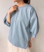 【アズノウアズ プラス/AS KNOW AS plus】の◎『接触冷感』『マシュマロタッチ』 パフスリーブ5分袖トップス 大人の最旬トレンドファッション＆コーディネート founy(ファウニー) ファッション Fashion レディースファッション Fashion for Women トップス・カットソー Cut & Sew Tops シンプル Simple, Minimal スラックス Slacks, Dress Pants スリーブ Sleeve, Long Sleeve / Short Sleeve デニム Denim, Jeans Material ロング Long, Long-Length 再入荷 Restock / Back in Stock thumbnail ブルー|ID: prp329100004987902 ipo3291000000037366331