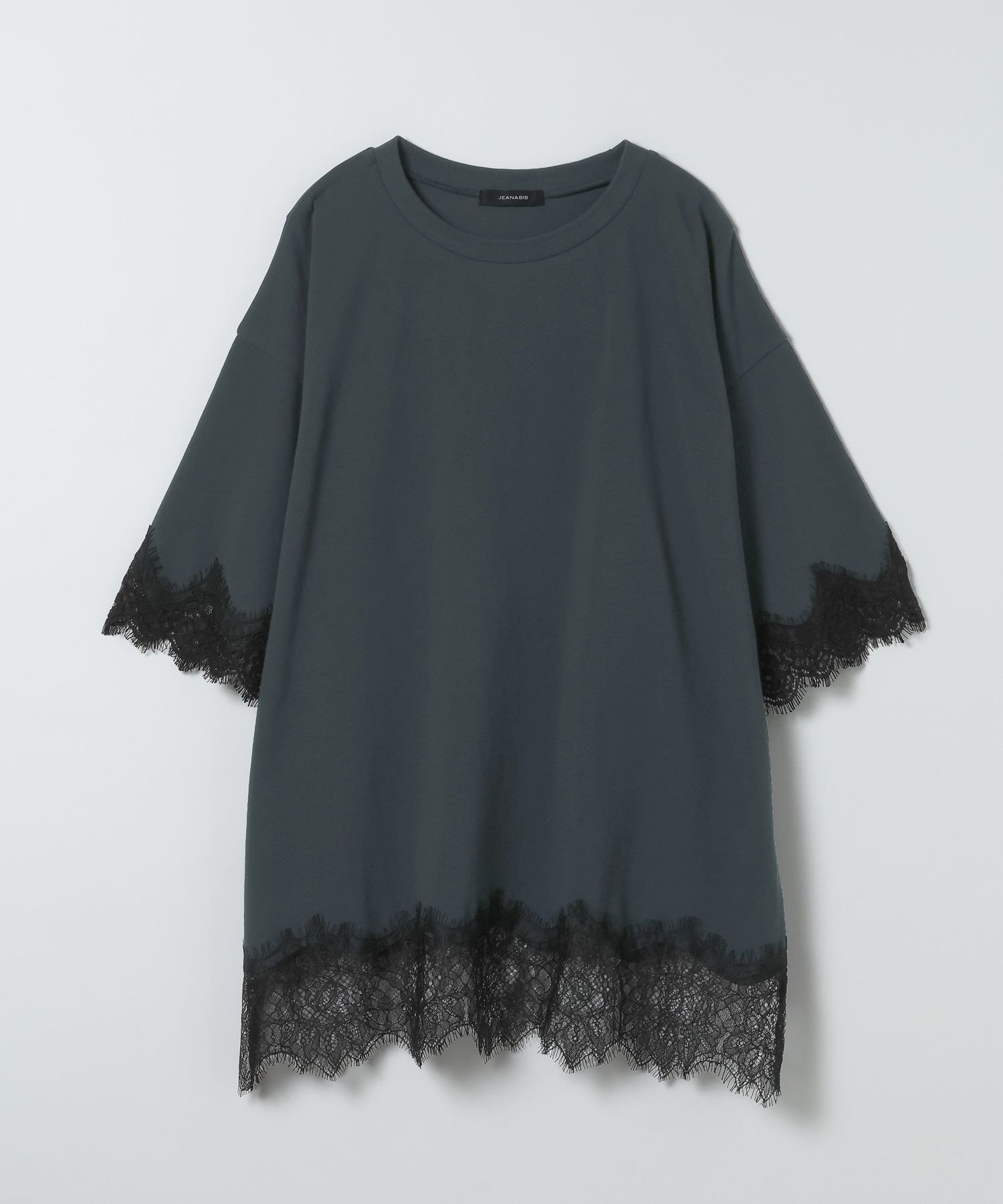 【ジーナシス/JEANASiS】のレーストリムキョウネンSS TEE インテリア・キッズ・メンズ・レディースファッション・服の通販 founy(ファウニー) 　ファッション　Fashion　レディースファッション　Fashion for Women　おすすめ　Recommended / Our Picks　インナー　Innerwear　シンプル　Simple, Minimal　スカラップ　Scallop, Scalloped Edge　デニム　Denim, Jeans Material　トレンド　Trend, Trending Now　ボトム　Bottoms, Lower Wear　ミックス　Mix, Mixed Style　ミリタリー　Military, Army Style　レース　Lace, Lace Fabric　夏　Summer　グレー系その他|ID: prp329100004987917 ipo3291000000037366535