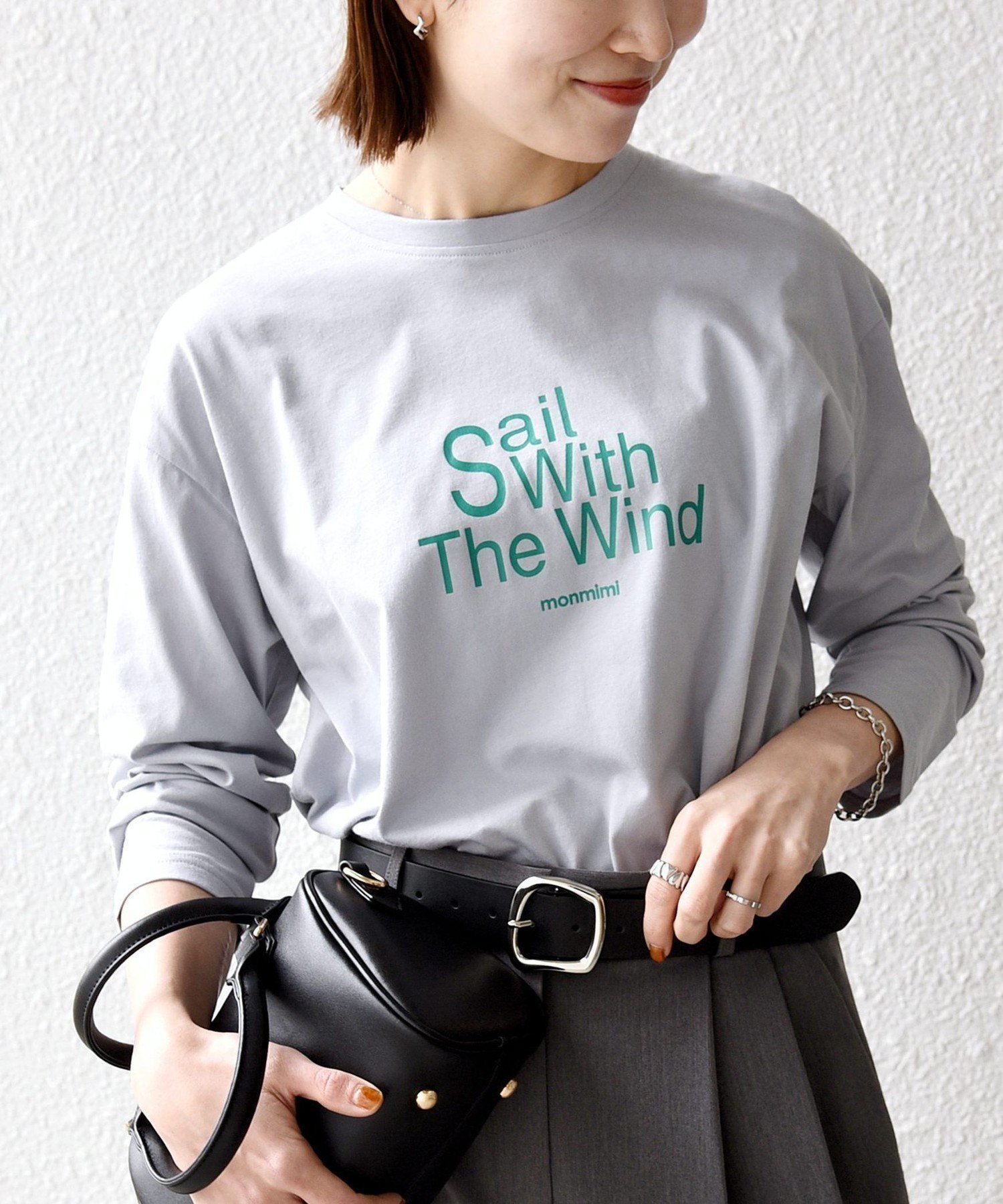 【シップス/SHIPS】の【SHIPS any別注】monmimi 洗濯機可能 ロゴ プリント ロンTEE 26SS インテリア・キッズ・メンズ・レディースファッション・服の通販 founy(ファウニー) 　ファッション　Fashion　レディースファッション　Fashion for Women　トップス・カットソー　Cut & Sew Tops　ロングTシャツ・Tシャツ　Longline T-Shirts & Tees　洗える　Machine Washable　カーディガン　Cardigan, Knitwear　ジャケット　Jacket, Outerwear　スリーブ　Sleeve, Long Sleeve / Short Sleeve　人気　Popular, Best Seller　プリント　Print, Printed Pattern　別注　Limited Edition, Custom Order　ロング　Long, Long-Length　2026年　2026　2026春夏・S/S　Spring/Summer 2026 SS26　ライトブルー|ID: prp329100004987929 ipo3291000000037366631