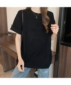 【ミニミニストア/miniministore】の立体ロゴtシャツ 韓国チュニックロンT 大人の最旬トレンドファッション＆コーディネート founy(ファウニー) ファッション Fashion レディースファッション Fashion for Women トップス・カットソー Cut & Sew Tops シャツ・ブラウス・オフィスカジュアル Elegant Blouses & Button-Ups ロングTシャツ・Tシャツ Longline T-Shirts & Tees カットソー Cut and Sewn Top チュニック Tunic, Long Top トレンド Trend, Trending Now ビッグ Big, Oversized 半袖 Short Sleeve, Half Sleeve thumbnail ブラック|ID: prp329100004987945 ipo3291000000037366771