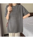 【ミニミニストア/miniministore】の立体ロゴtシャツ 韓国チュニックロンT 大人の最旬トレンドファッション＆コーディネート founy(ファウニー) ファッション Fashion レディースファッション Fashion for Women トップス・カットソー Cut & Sew Tops シャツ・ブラウス・オフィスカジュアル Elegant Blouses & Button-Ups ロングTシャツ・Tシャツ Longline T-Shirts & Tees カットソー Cut and Sewn Top チュニック Tunic, Long Top トレンド Trend, Trending Now ビッグ Big, Oversized 半袖 Short Sleeve, Half Sleeve thumbnail ダークグレー|ID: prp329100004987945 ipo3291000000037366773
