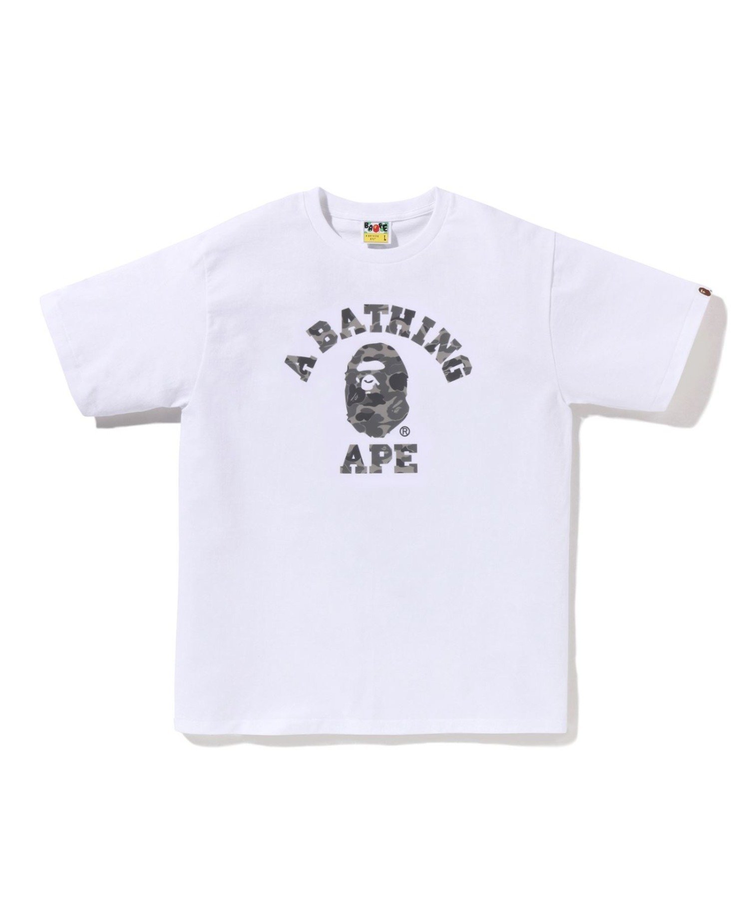 【ア ベイシング エイプ/A BATHING APE】のABC CAMO REFLECTIVE ON COLLEGE TEE インテリア・キッズ・メンズ・レディースファッション・服の通販 founy(ファウニー) 　ファッション　Fashion　レディースファッション　Fashion for Women　インナー　Innerwear　ショート　Short, Short Length　スリーブ　Sleeve, Long Sleeve / Short Sleeve　フロント　Front, Front Design　WHITE|ID: prp329100004987952 ipo3291000000037366807