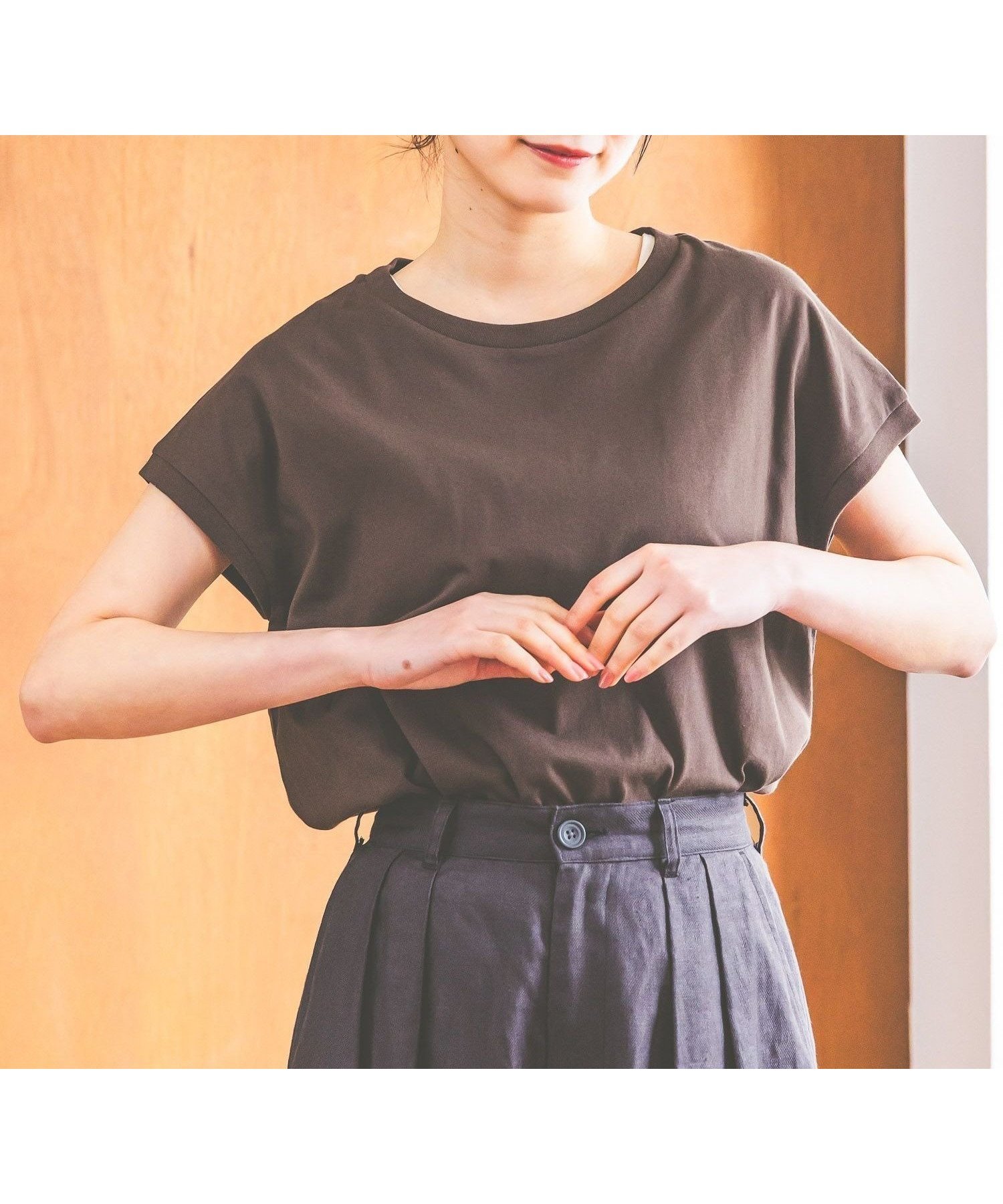 【ニコアンド/niko and】のCOLORマイスターフレンチプルオーバー インテリア・キッズ・メンズ・レディースファッション・服の通販 founy(ファウニー) 　ファッション　Fashion　レディースファッション　Fashion for Women　トップス・カットソー　Cut & Sew Tops　カジュアルプルオーバー・ニットトップス　Pullovers & Knit Tops / Casual Pullovers　おすすめ　Recommended / Our Picks　インナー　Innerwear　サロペット　Overalls, Salopette　シンプル　Simple, Minimal　スリーブ　Sleeve, Long Sleeve / Short Sleeve　ノースリーブ　Sleeveless, No-Sleeve　フィット　Fit, Slim Fit　フレンチ　French, French Style　ベスト　Vest, Waistcoat　ベーシック　Basic, Essential　ボーダー　Border, Stripe　ワイド　Wide, Wide Fit　人気　Popular, Best Seller　夏　Summer　ブラウン無地|ID: prp329100004987953 ipo3291000000037366812