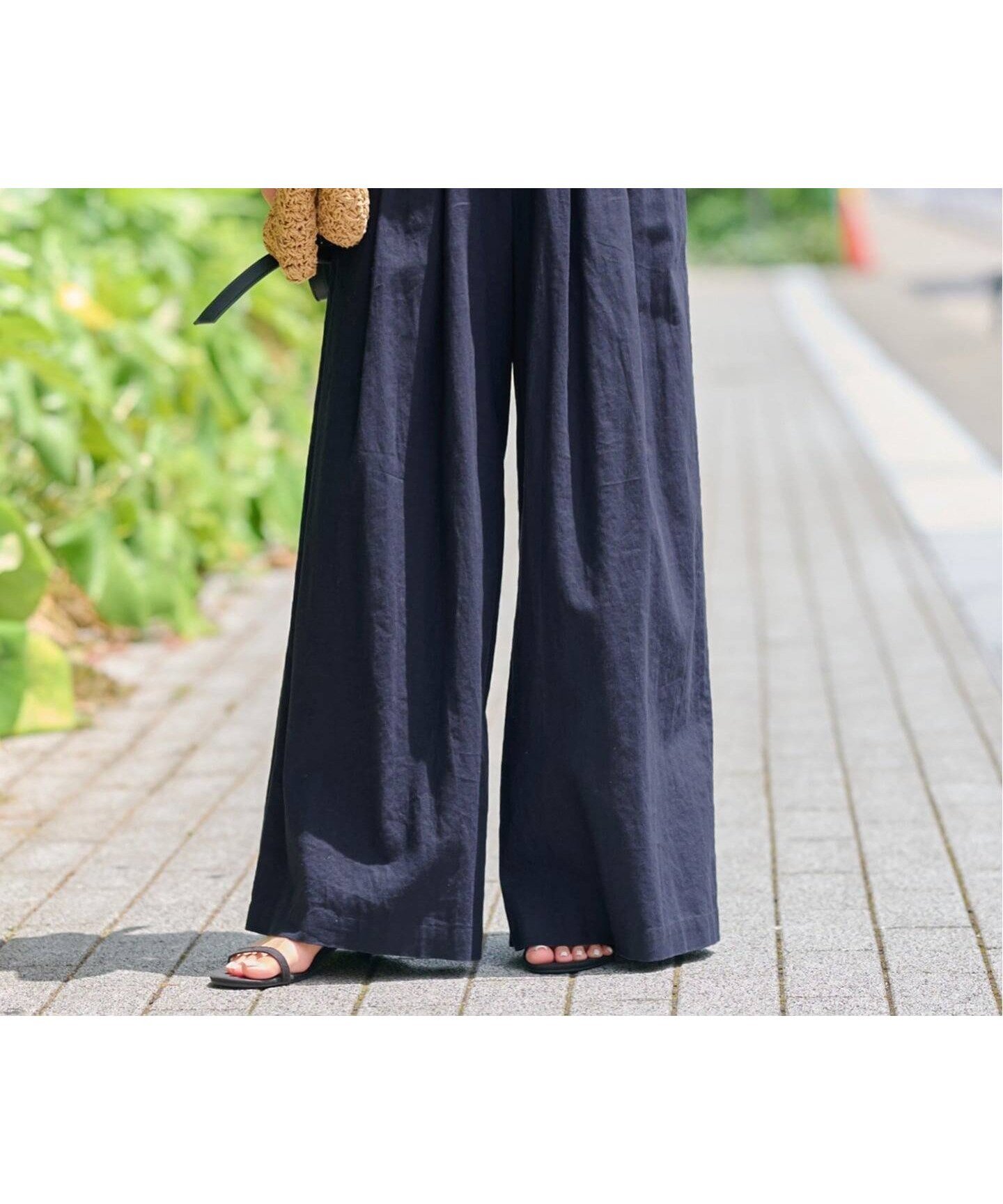 【ジャーナルスタンダード レリューム/JOURNAL STANDARD relume】の《追加2》リネンコットンワイドギャザーパンツ インテリア・キッズ・メンズ・レディースファッション・服の通販 founy(ファウニー) 　ファッション　Fashion　レディースファッション　Fashion for Women　パンツ　Pants & Trousers　2026年　2026　2026春夏・S/S　Spring/Summer 2026 SS26　リネン　Linen, Linen Fabric　リラックス　Relax, Relaxed Fit　ワイド　Wide, Wide Fit　夏　Summer　ネイビー|ID: prp329100004987958 ipo3291000000037366849