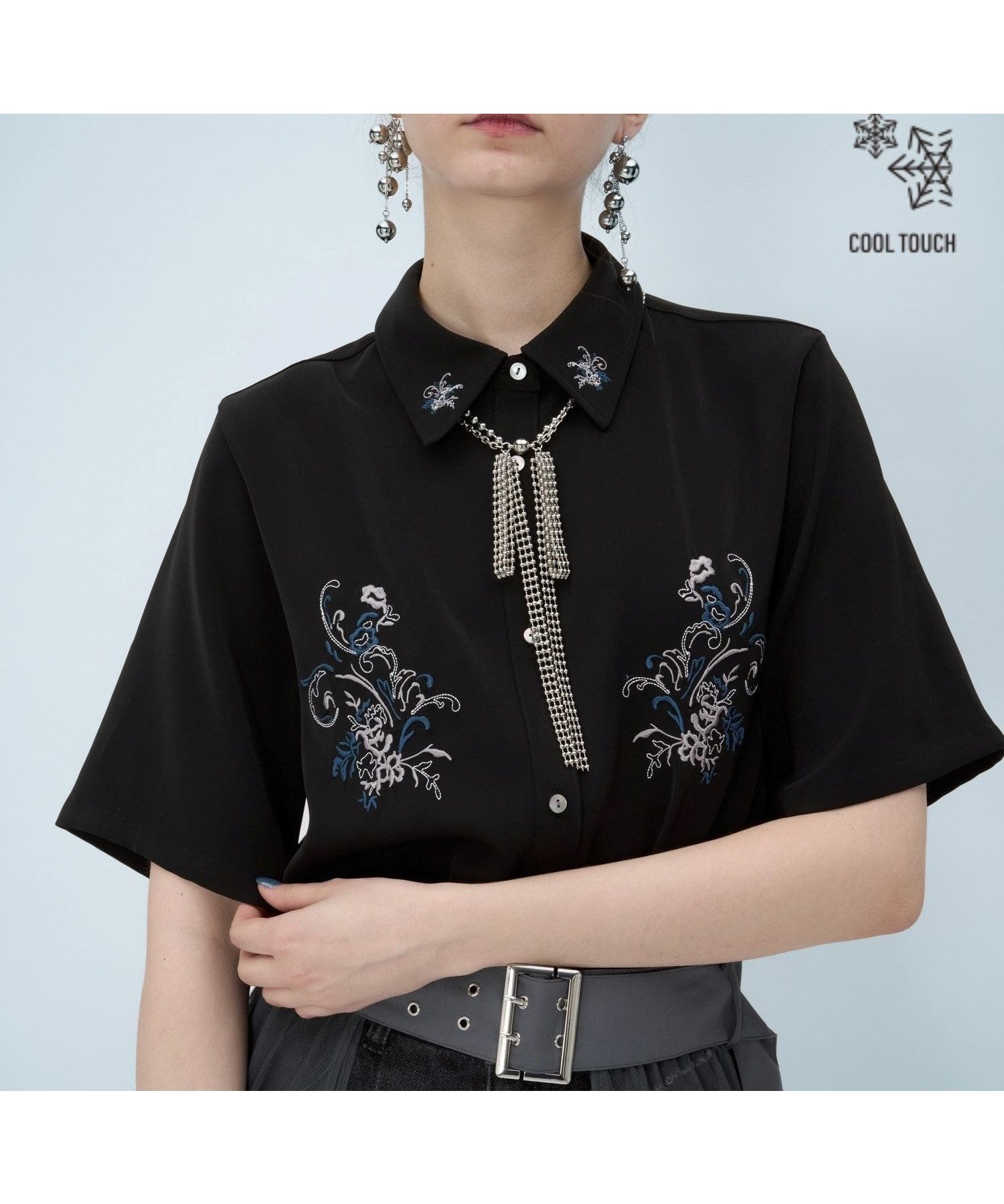 【ハレ/HARE】の【接触冷感】トロミシシュウシャツ インテリア・キッズ・メンズ・レディースファッション・服の通販 founy(ファウニー) 　ファッション　Fashion　レディースファッション　Fashion for Women　トップス・カットソー　Cut & Sew Tops　シャツ・ブラウス・オフィスカジュアル　Elegant Blouses & Button-Ups　おすすめ　Recommended / Our Picks　インナー　Innerwear　ウェーブ　Wavy Pattern　キャップ　Cap, Baseball Cap　ストレート　Straight, Straight Cut　スニーカー　Sneakers, Trainers　ミドル　Middle Length, Mid Height　ワンポイント　One Point, Statement Accent　人気　Popular, Best Seller　夏　Summer　定番　Standard, Basic Item　ブラック09|ID: prp329100004987964 ipo3291000000037366879