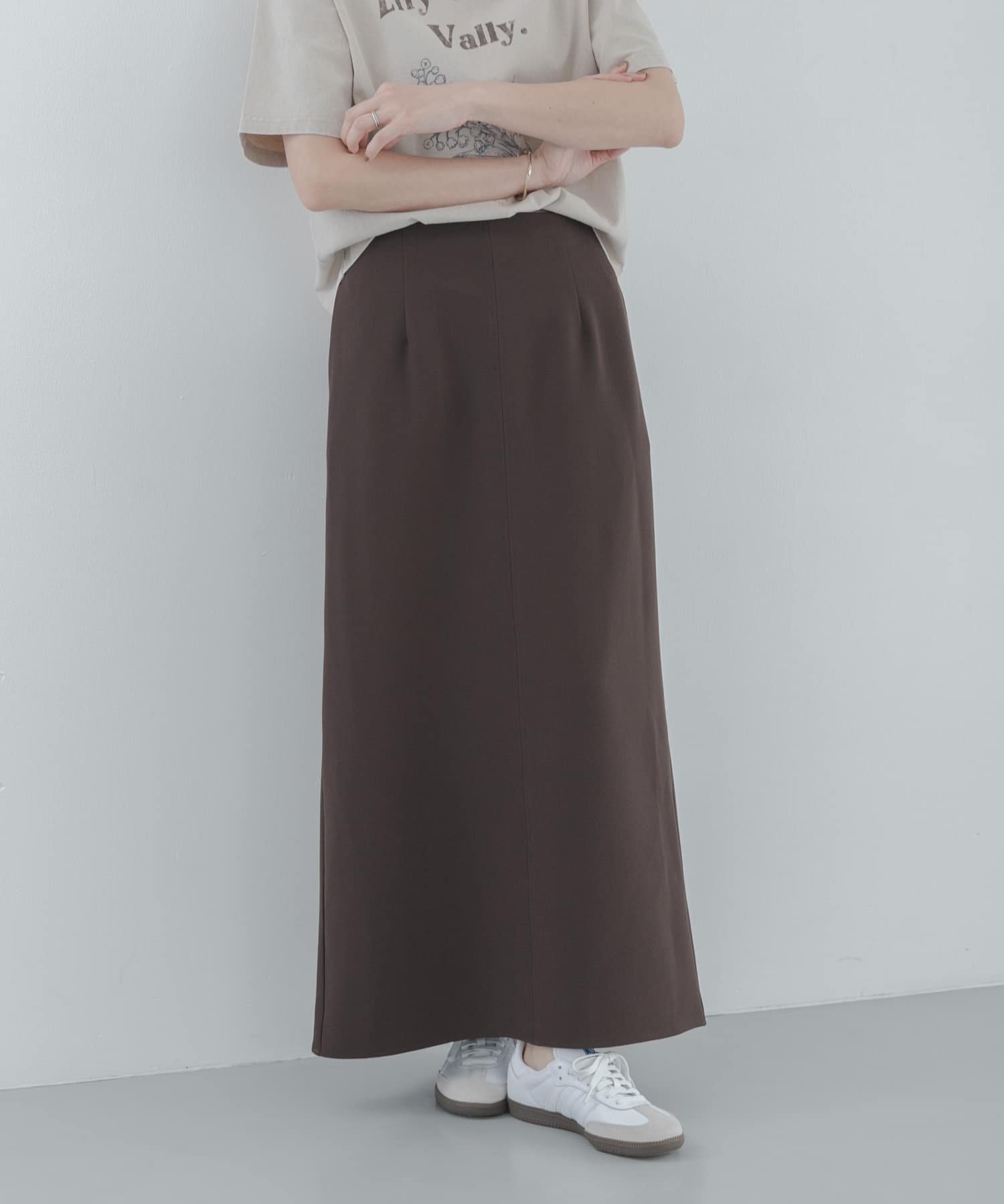 【サニーレーベル/Sonny Label / URBAN RESEARCH】のIラインダブルクロススカート インテリア・キッズ・メンズ・レディースファッション・服の通販 founy(ファウニー) 　ファッション　Fashion　レディースファッション　Fashion for Women　スカート　Skirts　2026年　2026　2026春夏・S/S　Spring/Summer 2026 SS26　シンプル　Simple, Minimal　スウェット / スエット　Sweatshirt, Sweatwear　リブニット　Rib Knit, Ribbed Knit　ロング　Long, Long-Length　夏　Summer　S/S・春夏　SS, Spring/Summer, Warm Season　ブラウン|ID: prp329100004987992 ipo3291000000037367078