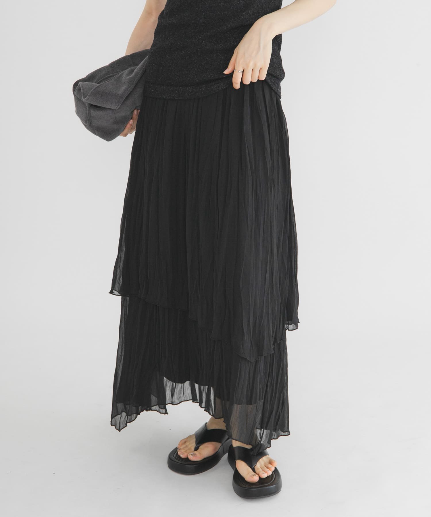 【ケービーエフ/KBF / URBAN RESEARCH】のティアードシアースカート インテリア・キッズ・メンズ・レディースファッション・服の通販 founy(ファウニー) 　ファッション　Fashion　レディースファッション　Fashion for Women　スカート　Skirts　2026年　2026　2026春夏・S/S　Spring/Summer 2026 SS26　アシンメトリー　Asymmetrical Style　イレヘム　Irregular Hemline　シアー　Sheer, See-Through　フレア　Flare, Flared　ワッシャー　Washer, Crinkled Finish　夏　Summer　S/S・春夏　SS, Spring/Summer, Warm Season　ブラック|ID: prp329100004988017 ipo3291000000037367194