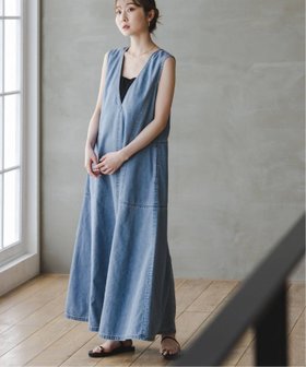 【ノーブル / スピック&スパン/NOBLE / Spick & Span】の《追加 》【洗える】デニム2wayフレアワンピース 大人の最旬トレンドファッション＆コーディネート founy(ファウニー) ファッション Fashion レディースファッション Fashion for Women ワンピース Dresses エレガント 上品 Elegant セットアップ Set-Up, Coordinated Outfit デニム Denim, Jeans Material フレア Flare, Flared ポケット Pocket, Pocket Detail 再入荷 Restock / Back in Stock 洗える Machine Washable |ID:prp329100004988047