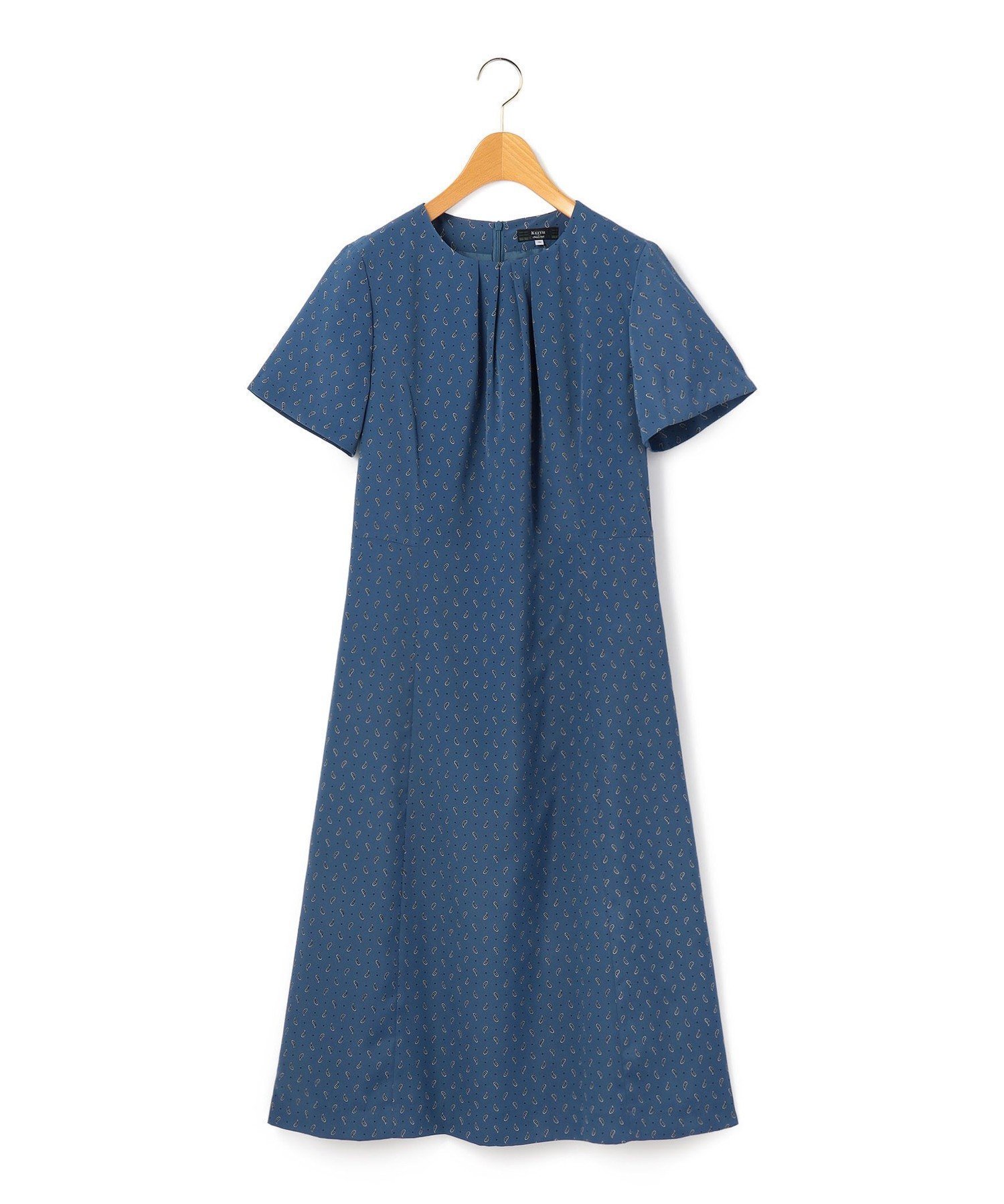 【キース/KEITH】の【Lサイズ】ペイズリーパターンワンピース インテリア・キッズ・メンズ・レディースファッション・服の通販 founy(ファウニー) 　ファッション　Fashion　レディースファッション　Fashion for Women　ワンピース　Dresses　デコルテ　Décolleté, Neckline　ドット　Polka Dot, Dot Pattern　プリント　Print, Printed Pattern　ペイズリー　Paisley, Ethnic Pattern　ブルー|ID: prp329100004988065 ipo3291000000037367377