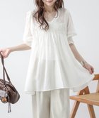 【ラジュール/Lajour】の前後2WAYシャーリングチュニック 大人の最旬トレンドファッション＆コーディネート founy(ファウニー) ファッション Fashion レディースファッション Fashion for Women トップス・カットソー Cut & Sew Tops シフォン Chiffon, Lightweight Fabric シャーリング Shirring, Ruched スリーブ Sleeve, Long Sleeve / Short Sleeve チュニック Tunic, Long Top フェミニン Feminine, Girly フレア Flare, Flared エレガント 上品 Elegant thumbnail ホワイト|ID: prp329100004988077 ipo3291000000037367430