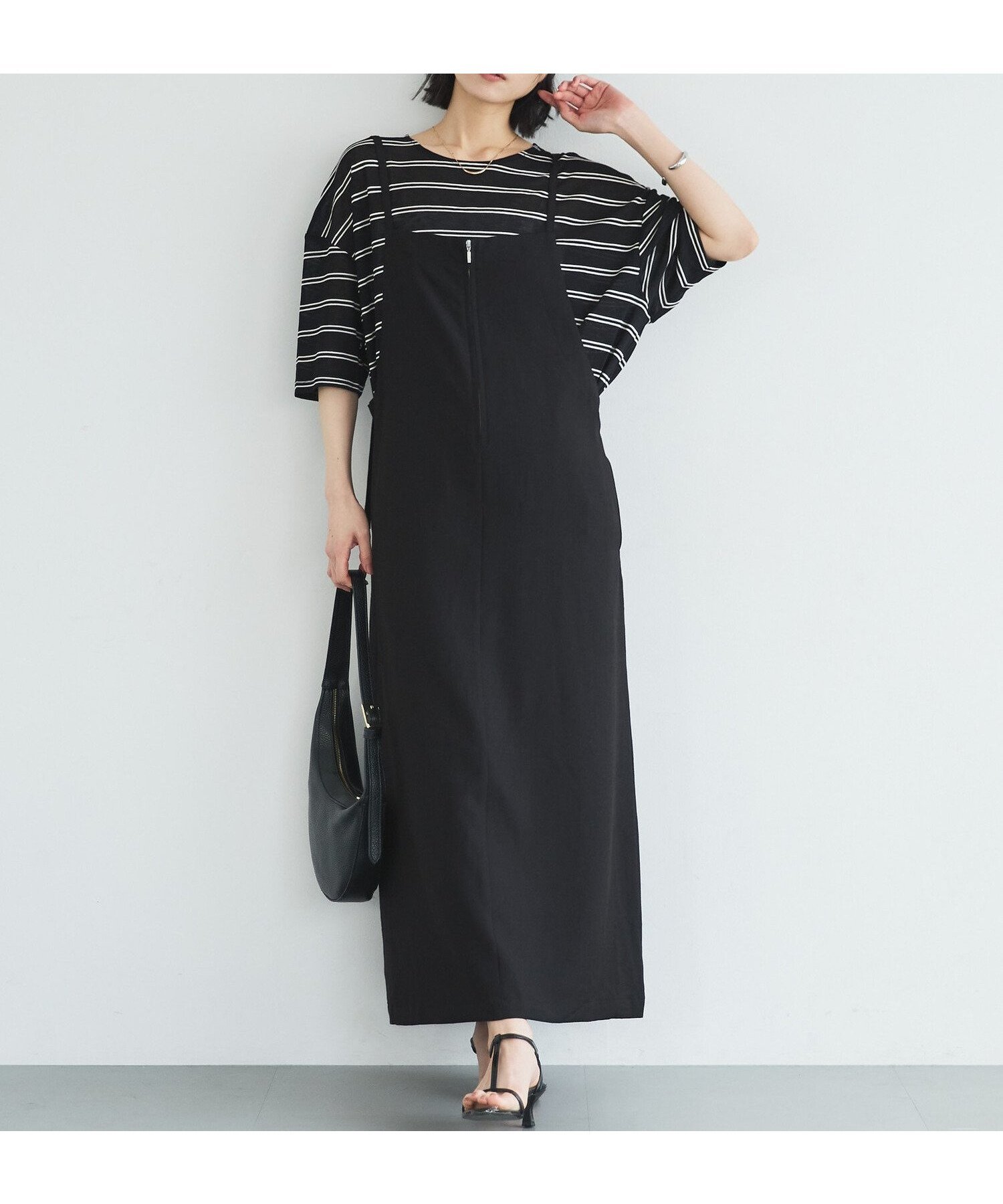 【ドゥ アルシーヴ/Doux archives】のフロントZIPジャンスカ インテリア・キッズ・メンズ・レディースファッション・服の通販 founy(ファウニー) 　ファッション　Fashion　レディースファッション　Fashion for Women　インナー　Innerwear　ストレート　Straight, Straight Cut　スリット　Slit, Slit Detail　デニム　Denim, Jeans Material　フロント　Front, Front Design　ポケット　Pocket, Pocket Detail　リラックス　Relax, Relaxed Fit　おすすめ　Recommended / Our Picks　BLACK|ID: prp329100004988079 ipo3291000000037367451