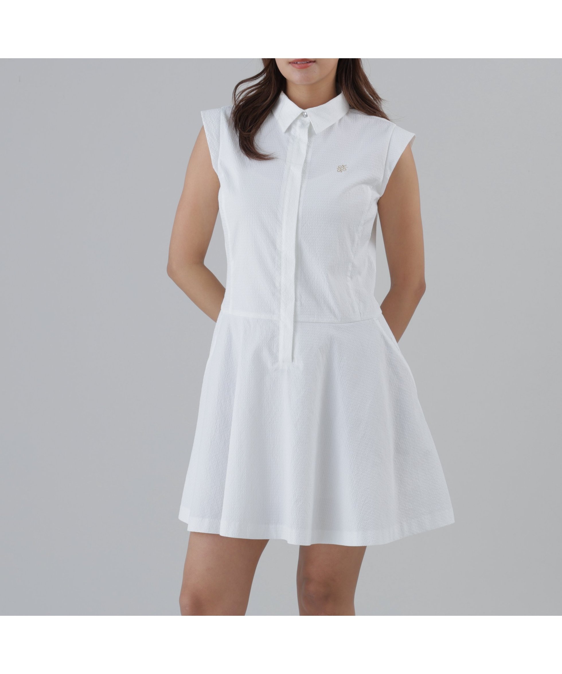 【セントアンドリュース/St ANDREWS】のドビーサッカーワンピース (WOMENS) インテリア・キッズ・メンズ・レディースファッション・服の通販 founy(ファウニー) 　ファッション　Fashion　レディースファッション　Fashion for Women　ワンピース　Dresses　エレガント 上品　Elegant　ゴルフ　Golf　夏　Summer　軽量　Lightweight, Ultra Light　ホワイト|ID: prp329100004988083 ipo3291000000037367578