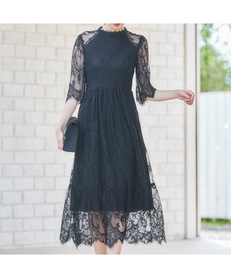 【ドレス/DRESS+】のレーススタンドカラーワンピースドレスパーティードレス インテリア・キッズ・メンズ・レディースファッション・服の通販 founy(ファウニー) 　ファッション　Fashion　レディースファッション　Fashion for Women　ワンピース　Dresses　フォーマル・パーティードレス・結婚式用ドレス　Elegant & Casual Dresses　オケージョン　Occasion Wear　スタンド　Stand Collar, Upright Stand　トレンド　Trend, Trending Now　フォーマル　Formal, Dressy　ラグジュアリー　Luxury, Elegant　ラベンダー　Lavender　レース　Lace, Lace Fabric　おすすめ　Recommended / Our Picks　エレガント 上品　Elegant　セレモニー　Ceremony　入学式　Entrance Ceremony　卒業式　Graduation Ceremony　結婚式　Wedding　披露宴　Wedding Reception　二次会　After Party　ブラック|ID: prp329100004988090 ipo3291000000037367622