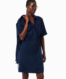 【ラコステ/LACOSTE】のリヨセル*リネンブレンド ウエストシャーリング シャツドレス / シャツワンピース 大人の最旬トレンドファッション＆コーディネート founy(ファウニー) ファッション Fashion レディースファッション Fashion for Women ワンピース Dresses フォーマル・パーティードレス・結婚式用ドレス Elegant & Casual Dresses シャツワンピース / 1枚で着映えコーデ Shirt Dresses シャーリング Shirring, Ruched ドレス Dress, One-Piece フロント Front, Front Design リネン Linen, Linen Fabric 夏 Summer 春 Spring S/S・春夏 SS, Spring/Summer, Warm Season |ID:prp329100004988105