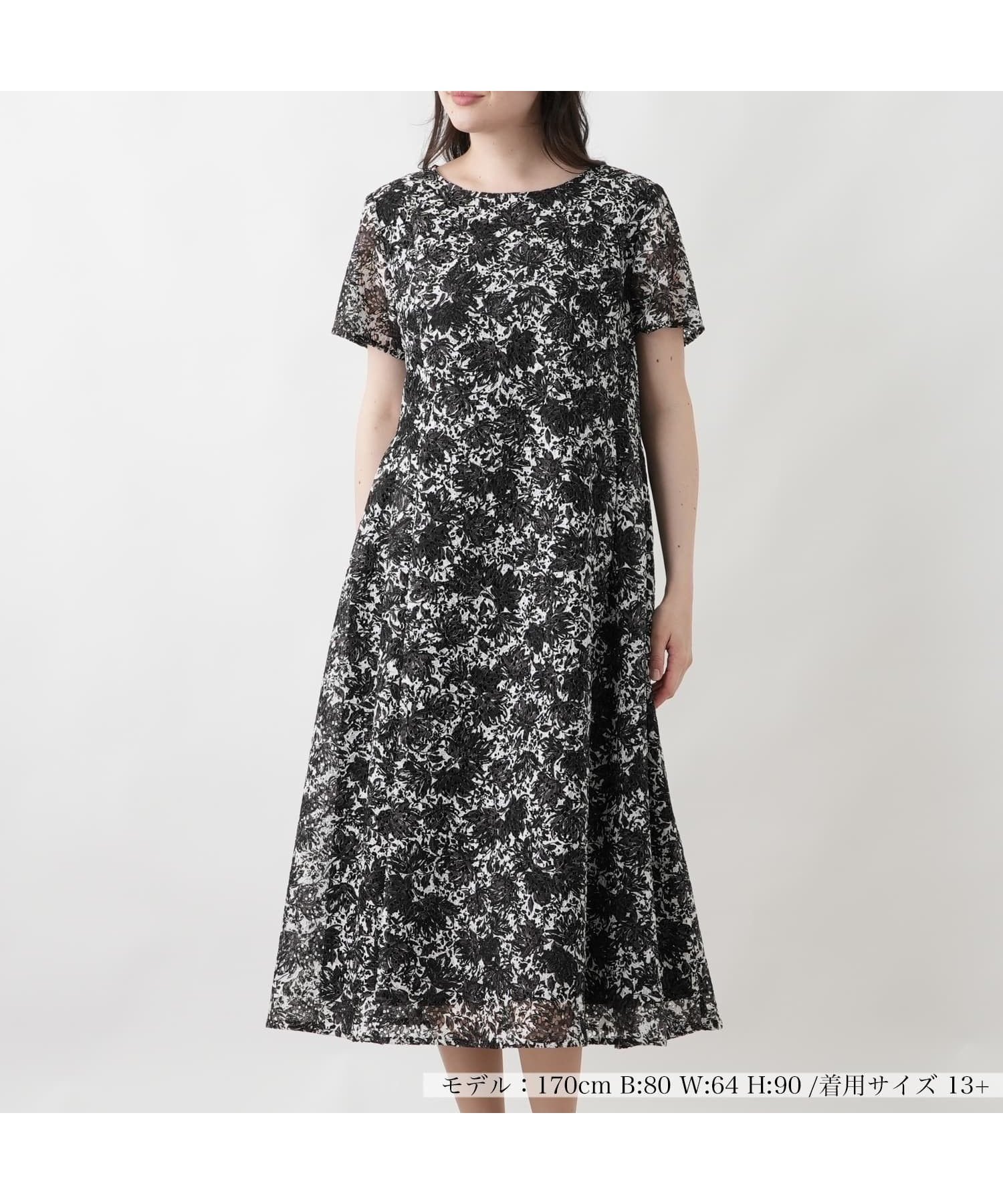 【レリアンプラスハウス/Leilian PLUS HOUSE】のワンピース【Leilian WHITE LABEL】【ライトオケージョン】 インテリア・キッズ・メンズ・レディースファッション・服の通販 founy(ファウニー) 　ファッション　Fashion　レディースファッション　Fashion for Women　ワンピース　Dresses　アクセサリー　Fashion Accessories　ウォッシャブル　Machine Washable　トレンド　Trend, Trending Now　フォーマル　Formal, Dressy　ベーシック　Basic, Essential　ポケット　Pocket, Pocket Detail　半袖　Short Sleeve, Half Sleeve　夏　Summer　エレガント 上品　Elegant　ブラック|ID: prp329100004988110 ipo3291000000037367716