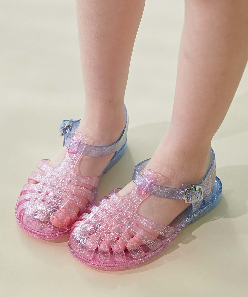【デビロック/devirock / KIDS】のきらきら グラデーションラメ サンダル 子供服 キッズ 女の子 お祭り 夏祭り 26SS インテリア・キッズ・メンズ・レディースファッション・服の通販 founy(ファウニー) 　ファッション　Fashion　キッズファッション　Fashion for Kids　洗える　Machine Washable　グラデーション　Gradient, Ombre　サンダル　Sandals, Summer Shoes　デニム　Denim, Jeans Material　リゾート　Resort, Vacation Style　夏　Summer　2026年　2026　2026春夏・S/S　Spring/Summer 2026 SS26　005-ピンク-サックス|ID: prp329100004988166 ipo3291000000037368111