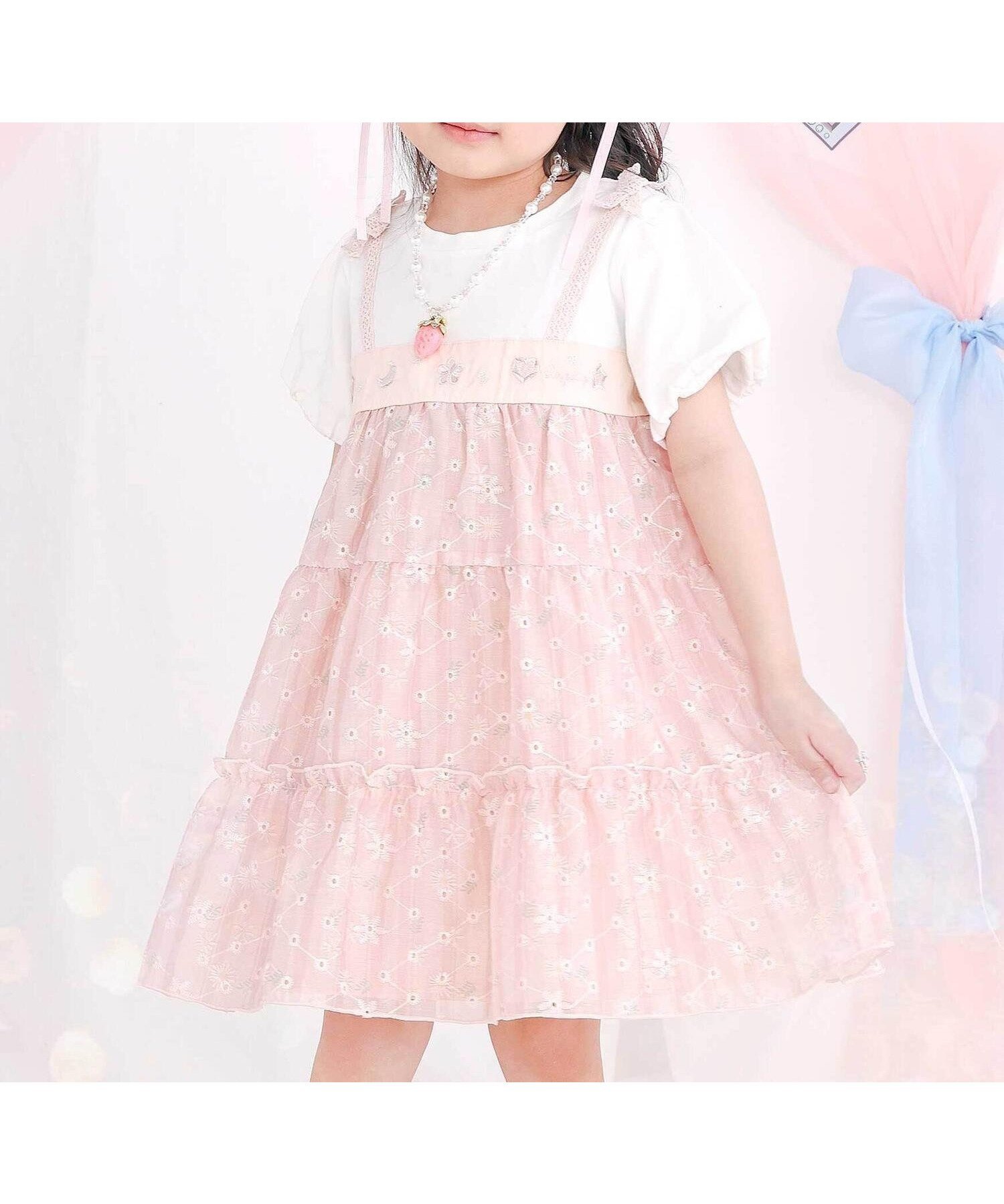 【ベベ オンライン ストア/BEBE ONLINE STORE / KIDS】の【スラプリ】花柄シフォンレースリボンワンピース(80~130cm) 大人の最旬トレンドファッション＆コーディネート founy(ファウニー) 　ファッション　Fashion　キッズファッション　Fashion for Kids　ワンピース　Dresses　春　Spring　ギャザー　Gathered, Ruffled　コレクション　Collection, Seasonal Line　シフォン　Chiffon, Lightweight Fabric　チェック　Check, Plaid, Tartan　フレンチ　French, French Style　ブロード　Broadcloth, Fine Cotton　モチーフ　Motif, Design Theme　リゾート　Resort, Vacation Style　リボン　Ribbon, Bow　レース　Lace, Lace Fabric　S/S・春夏　SS, Spring/Summer, Warm Season　夏　Summer　エレガント 上品　Elegant　2026年　2026　2026春夏・S/S　Spring/Summer 2026 SS26　 other-1|ID: prp329100004988196 ipo3291000000037368426