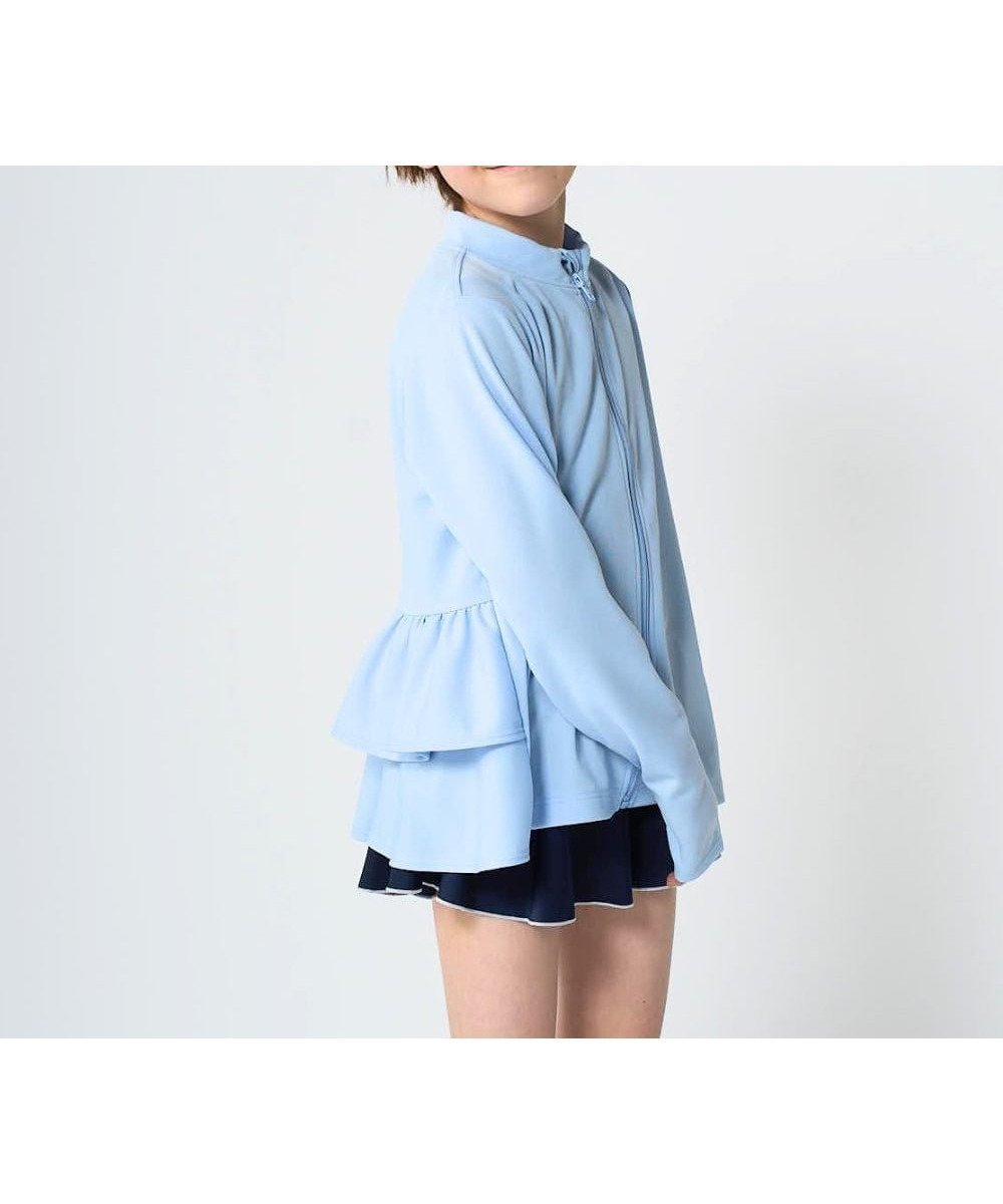 【その他のブランド/Other】のフリル切り替えラッシュガード パーカー UVカット キッズ インテリア・キッズ・メンズ・レディースファッション・服の通販 founy(ファウニー) 　ファッション　Fashion　キッズファッション　Fashion for Kids　軽量　Lightweight, Ultra Light　ショーツ　Shorts, Short Pants　デニム　Denim, Jeans Material　パーカー　Hoodie, Parka　ビーチ　Beach, Seaside　フリル　Frill, Ruffle　水着　Swimsuit, Swimwear　レギンス　Leggings, Stretch Pants　楽ちん　Easy Fit, Comfortable　おすすめ　Recommended / Our Picks　夏　Summer　BL|ID: prp329100004988210 ipo3291000000037368515