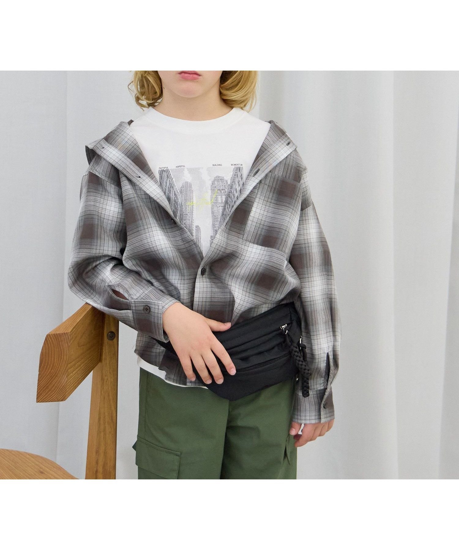 【グローバルワーク/GLOBAL WORK / KIDS】のイージーケアフードシャツ長袖/キッズ/637846 インテリア・キッズ・メンズ・レディースファッション・服の通販 founy(ファウニー) 　ファッション　Fashion　キッズファッション　Fashion for Kids　おすすめ　Recommended / Our Picks　カットソー　Cut and Sewn Top　スウェット / スエット　Sweatshirt, Sweatwear　スマート　Smart, Elegant　長袖　Long Sleeve, Full Sleeve　ブラウンチェック57|ID: prp329100004988261 ipo3291000000037368908