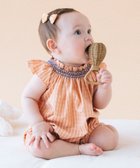 【こども ビームス/コドモ ビームス / KIDS】のベビー スモッキング ロンパース 2026SS(70~80cm) 出産祝い ギフト 新生児 ベビー服 プレゼント 大人の最旬トレンドファッション＆コーディネート founy(ファウニー) ファッション Fashion キッズファッション Fashion for Kids エアリー Airy Texture オレンジ Orange スモッキング Smocking, Gathered Stitching チェック Check, Plaid, Tartan 人気 Popular, Best Seller ベビー Baby, Babywear ロンパース Romper, Jumpsuit エレガント 上品 Elegant ギフト プレゼント Gift / Present 2026年 2026 2026春夏・S/S Spring/Summer 2026 SS26 thumbnail ORANGE|ID: prp329100004988263 ipo3291000000037368920