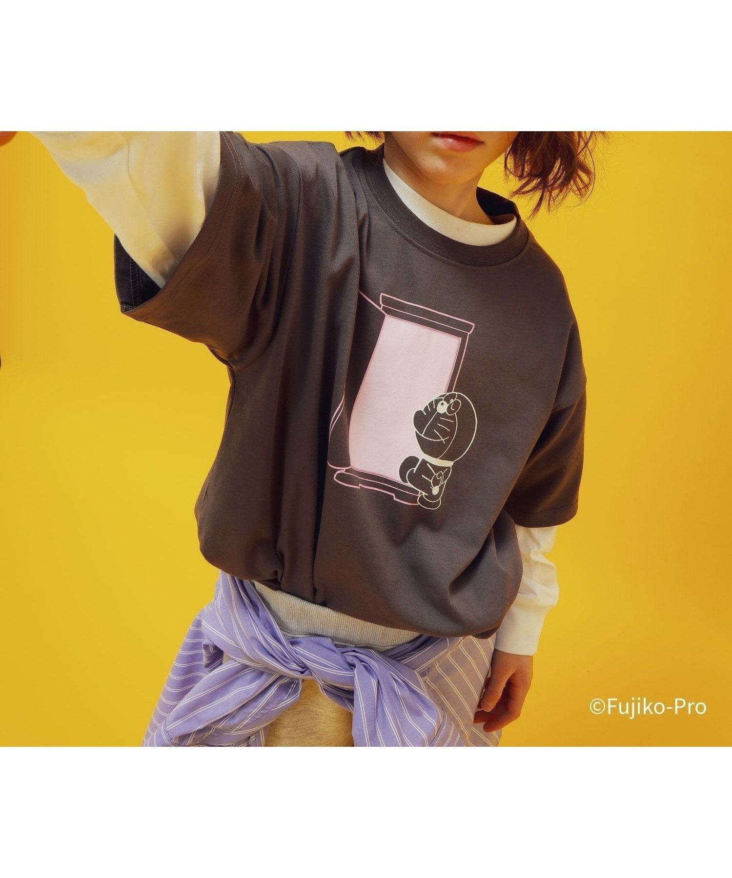 【グローバルワーク/GLOBAL WORK / KIDS】のドラえもん/ヘビロッTEE半袖/キッズ/647337 インテリア・キッズ・メンズ・レディースファッション・服の通販 founy(ファウニー) 　ファッション　Fashion　キッズファッション　Fashion for Kids　おすすめ　Recommended / Our Picks　カラフル　Colorful Design　コレクション　Collection, Seasonal Line　シンプル　Simple, Minimal　デニム　Denim, Jeans Material　モチーフ　Motif, Design Theme　ワーク　Workwear, Utility Style　半袖　Short Sleeve, Half Sleeve　チャコール/どこでもドア18|ID: prp329100004988271 ipo3291000000037368951