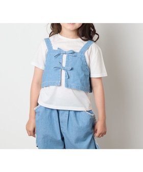 【アー ヴェー ヴェー/a.v.v / KIDS】の【接触冷感/ジメジメ対策/セットアップも出来る】 120-160 デニムビスチェセット 大人の最旬トレンドファッション＆コーディネート founy(ファウニー) ファッション Fashion キッズファッション Fashion for Kids インナー Innerwear カットソー Cut and Sewn Top キュロット Culottes, Wide Shorts サンダル Sandals, Summer Shoes スニーカー Sneakers, Trainers セットアップ Set-Up, Coordinated Outfit タンク Tank Top, Sleeveless Top デニム Denim, Jeans Material 人気 Popular, Best Seller ビスチェ Bustier, Corset Top フロント Front, Front Design ボトム Bottoms, Lower Wear 半袖 Short Sleeve, Half Sleeve リボン Ribbon, Bow 楽ちん Easy Fit, Comfortable ワイド Wide, Wide Fit 再入荷 Restock / Back in Stock おすすめ Recommended / Our Picks 夏 Summer |ID:prp329100004988278