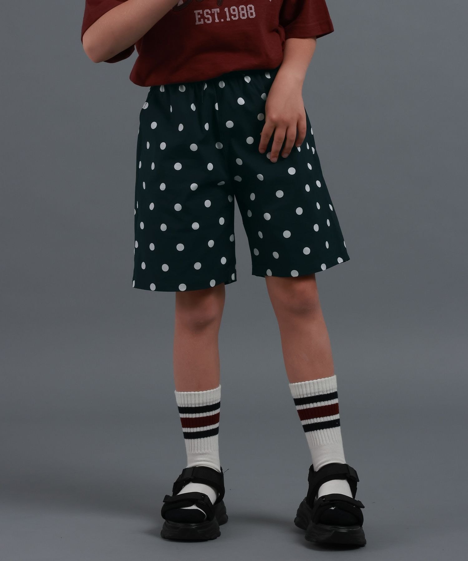 【グローバルワーク/GLOBAL WORK / KIDS】のエアカルショーツ柄/キッズ/618950 インテリア・キッズ・メンズ・レディースファッション・服の通販 founy(ファウニー) 　ファッション　Fashion　キッズファッション　Fashion for Kids　おすすめ　Recommended / Our Picks　アウトドア　Outdoor Clothing　シンプル　Simple, Minimal　ストレッチ　Stretch, Stretchy Fabric　プリント　Print, Printed Pattern　人気　Popular, Best Seller　半袖　Short Sleeve, Half Sleeve　定番　Standard, Basic Item　ドット02|ID: prp329100004988307 ipo3291000000037369165