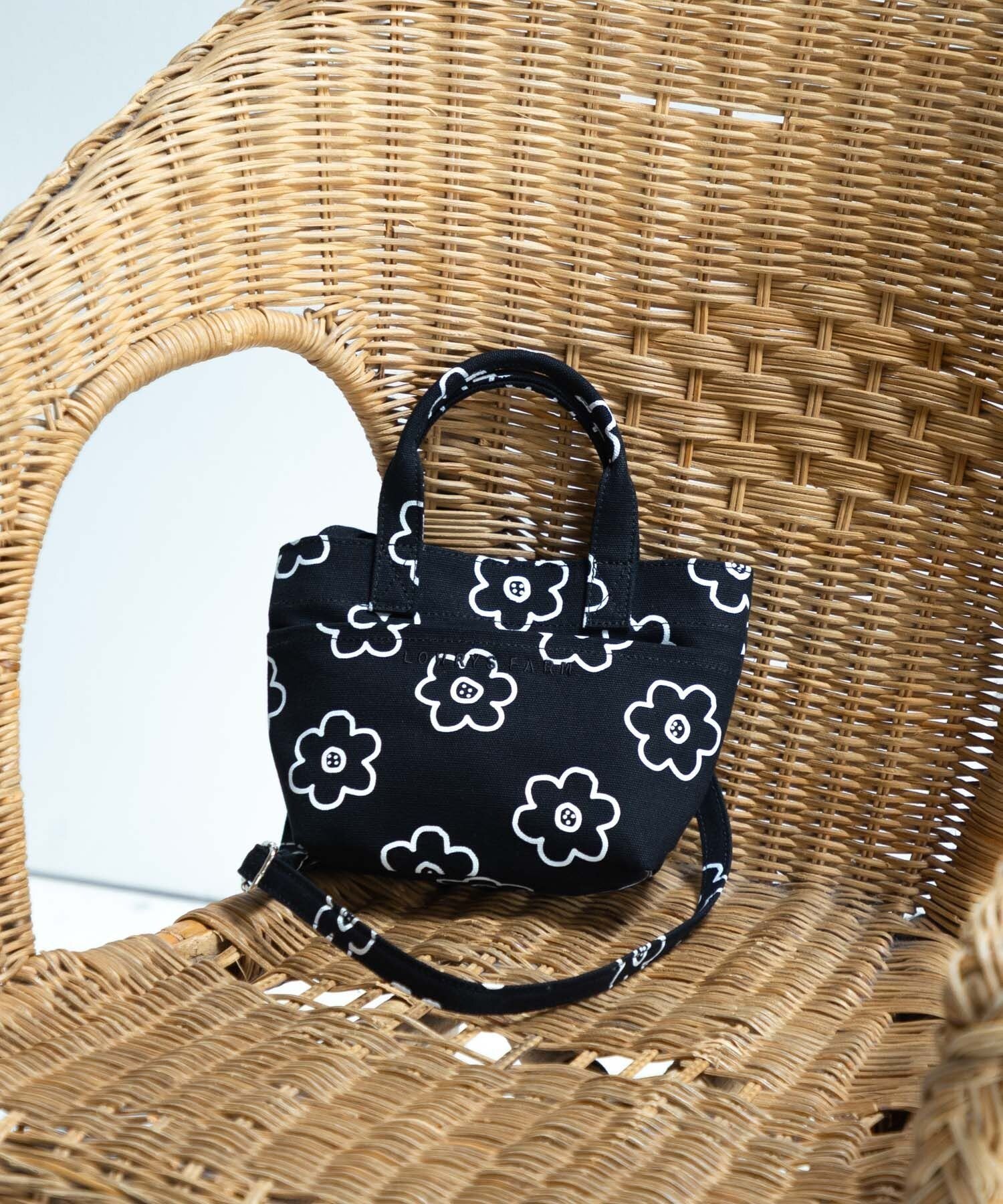 【ローリーズファーム/LOWRYS FARM / KIDS】の2WAYミニト-トBAG インテリア・キッズ・メンズ・レディースファッション・服の通販 founy(ファウニー) 　ファッション　Fashion　キッズファッション　Fashion for Kids　ショルダー　Shoulder, Shoulder Strap　定番　Standard, Basic Item　ハナガラブラック|ID: prp329100004988320 ipo3291000000037369271