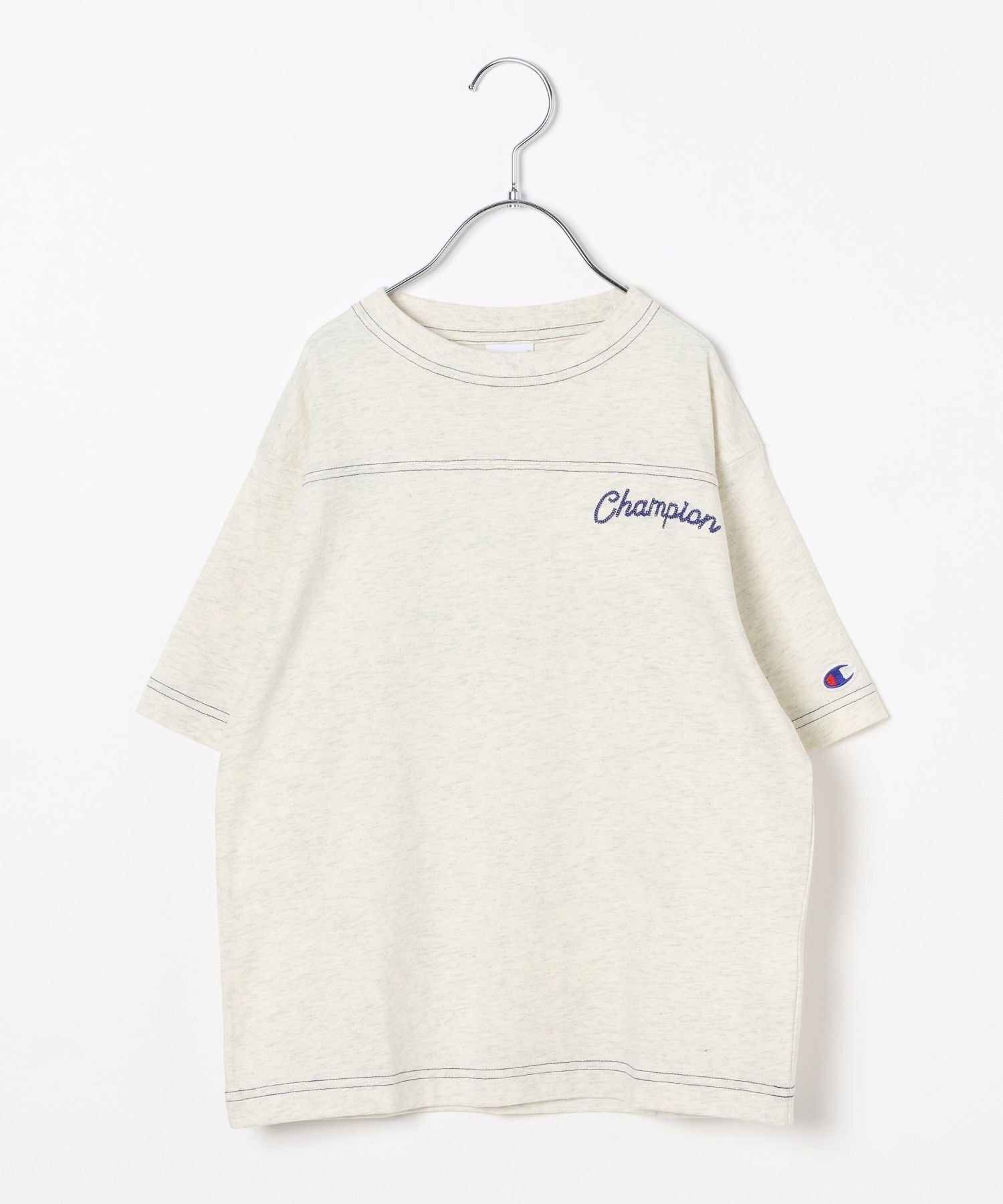 【ベイフロー/BAYFLOW / KIDS】の【Champion(チャンピオン)】別注配色ステッチT(KIDS) インテリア・キッズ・メンズ・レディースファッション・服の通販 founy(ファウニー) 　ファッション　Fashion　キッズファッション　Fashion for Kids　キャンバス　Canvas, Canvas Fabric　チェーン　Chain, Chain Strap　ニューヨーク　New York, NYC Style　フィット　Fit, Slim Fit　プリント　Print, Printed Pattern　別注　Limited Edition, Custom Order　リラックス　Relax, Relaxed Fit　オートミール51|ID: prp329100004988334 ipo3291000000037369347