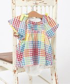 【エフオー オンラインストア/F.O.Online Store / KIDS】の【リンク】肩リボンシャーリングロンパス 大人の最旬トレンドファッション＆コーディネート founy(ファウニー) ファッション Fashion キッズファッション Fashion for Kids ギフト プレゼント Gift / Present ネップ Nepp, Slub Yarn ベビー Baby, Babywear ロンパース Romper, Jumpsuit thumbnail チェック柄|ID: prp329100004988352 ipo3291000000037369439