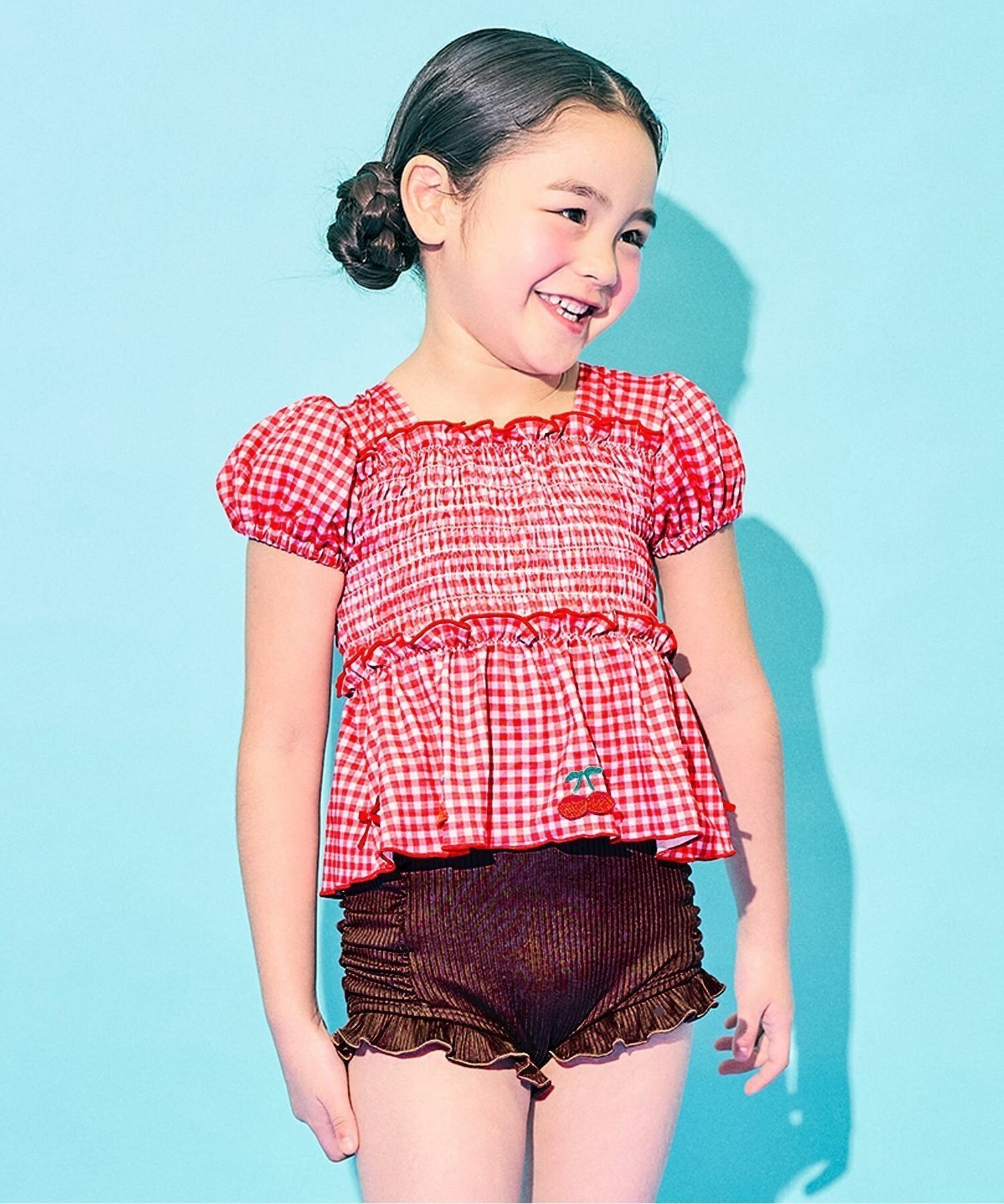 【エフオー オンラインストア/F.O.Online Store / KIDS】の肩がズリ落ちにくい フルーツモチーフセパレート水着 インテリア・キッズ・メンズ・レディースファッション・服の通販 founy(ファウニー) 　ファッション　Fashion　キッズファッション　Fashion for Kids　ビーチ　Beach, Seaside　夏　Summer　水着　Swimsuit, Swimwear　レッド|ID: prp329100004988366 ipo3291000000037369520